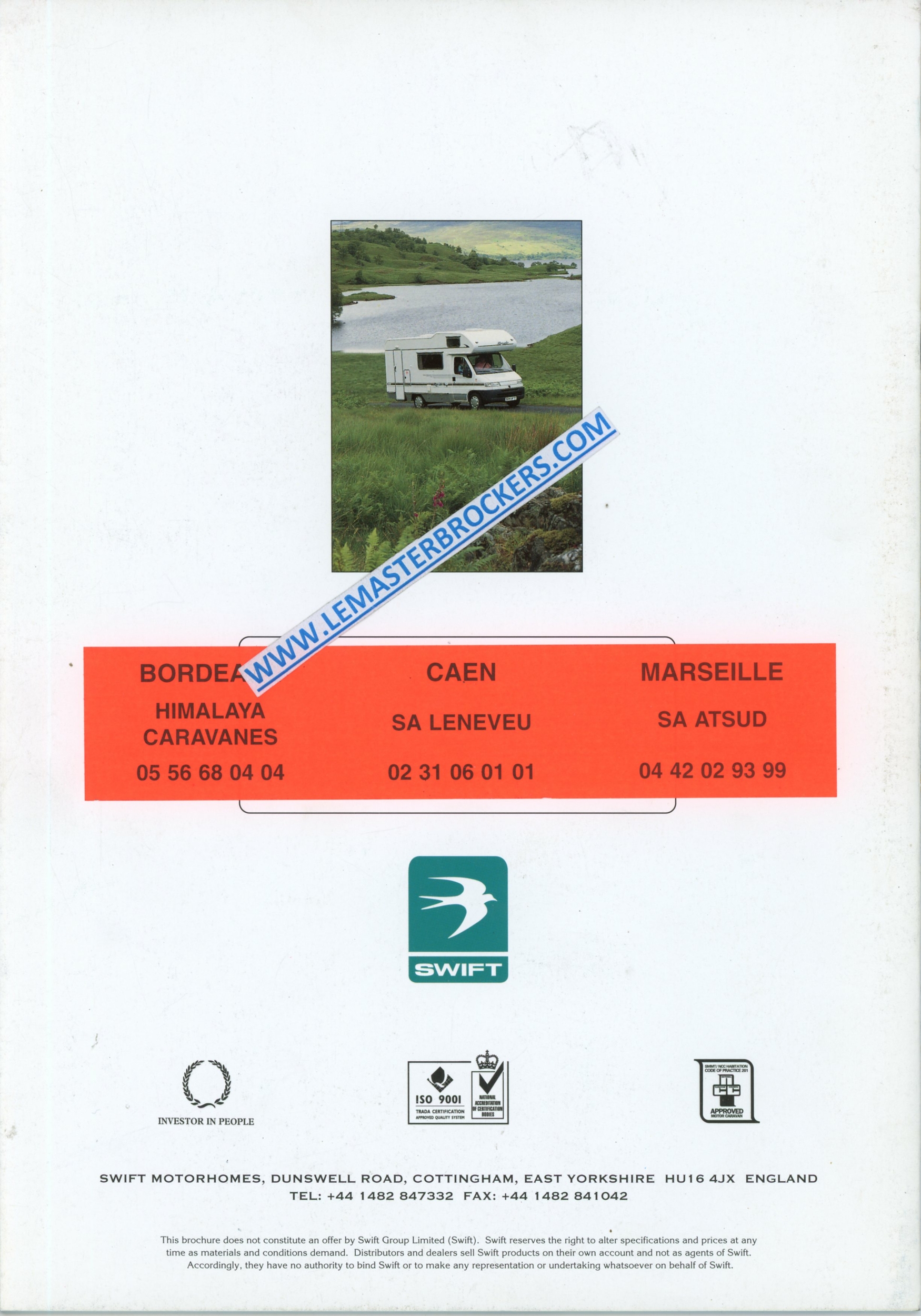 BROCHURE-camping-car-swift-1997-motorhomes-vintage-LEMASTERBROCKERS