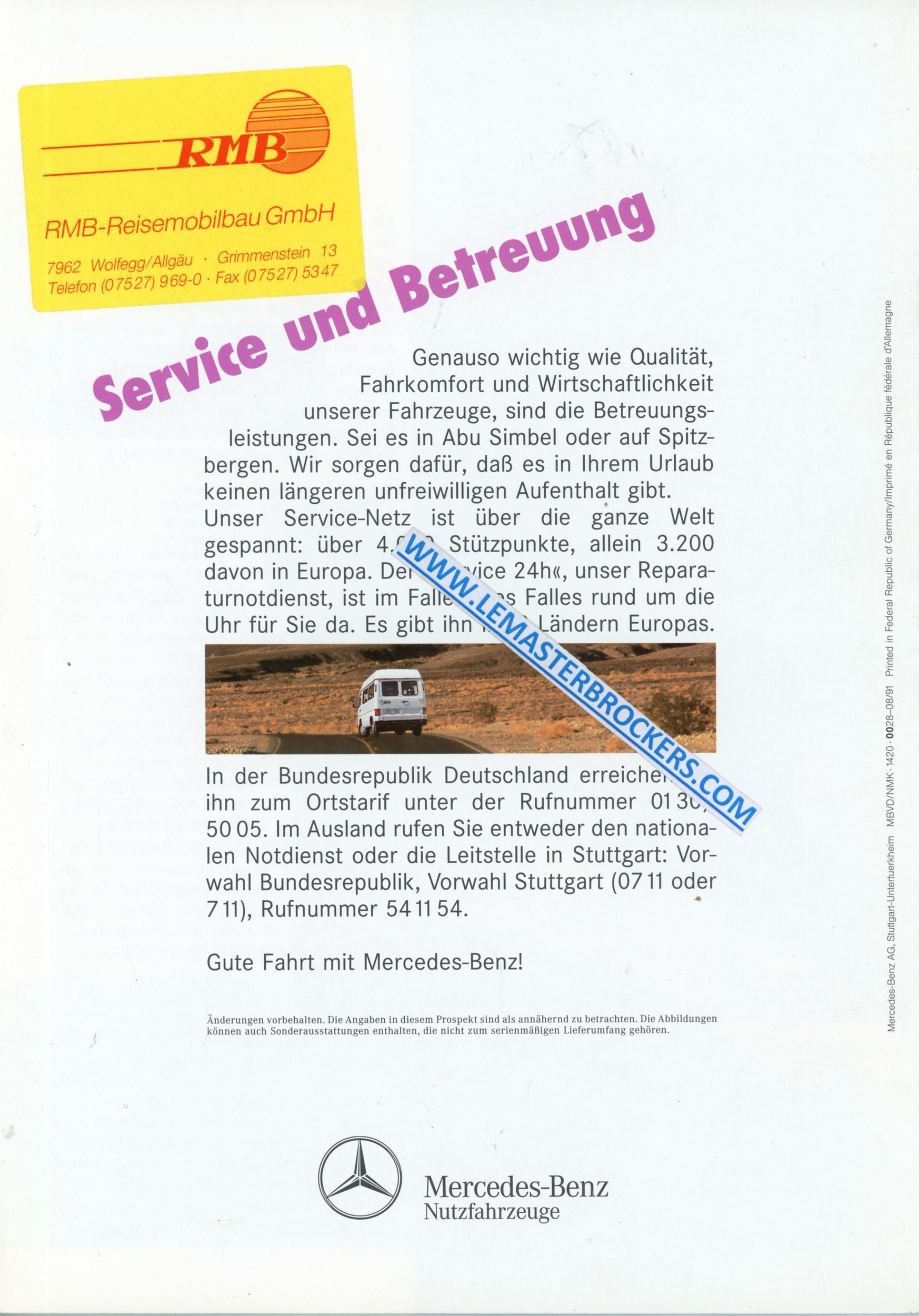 MERCEDES-BENZ RMB REISMOBILE 1991-lemasterbrockers