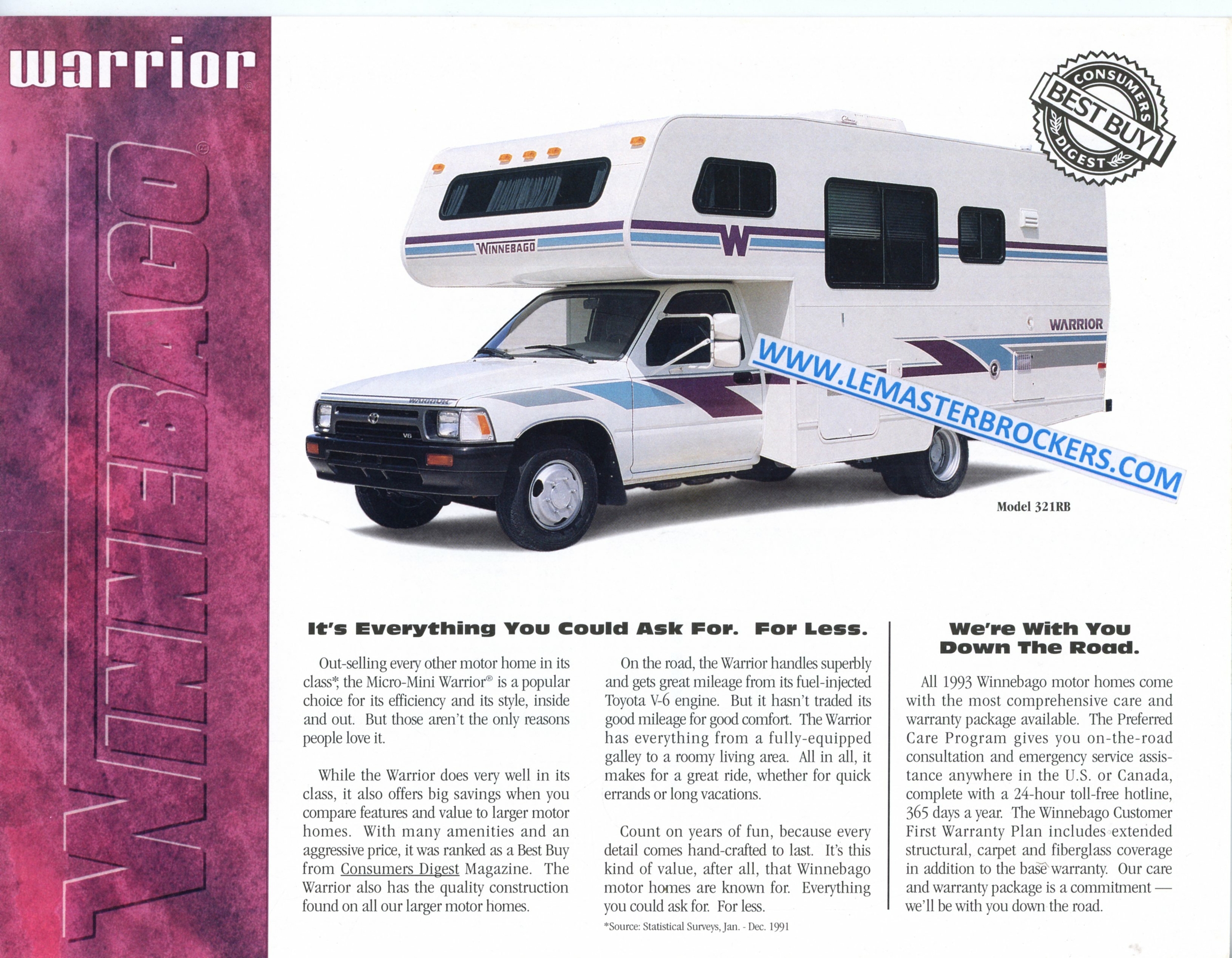 WINNEBAGO-MICRO-WARRIO-1992-WT321-MOTORHOMES-REISEMOBILE-CAMPING-CAR-LEMASTERBROCKERS
