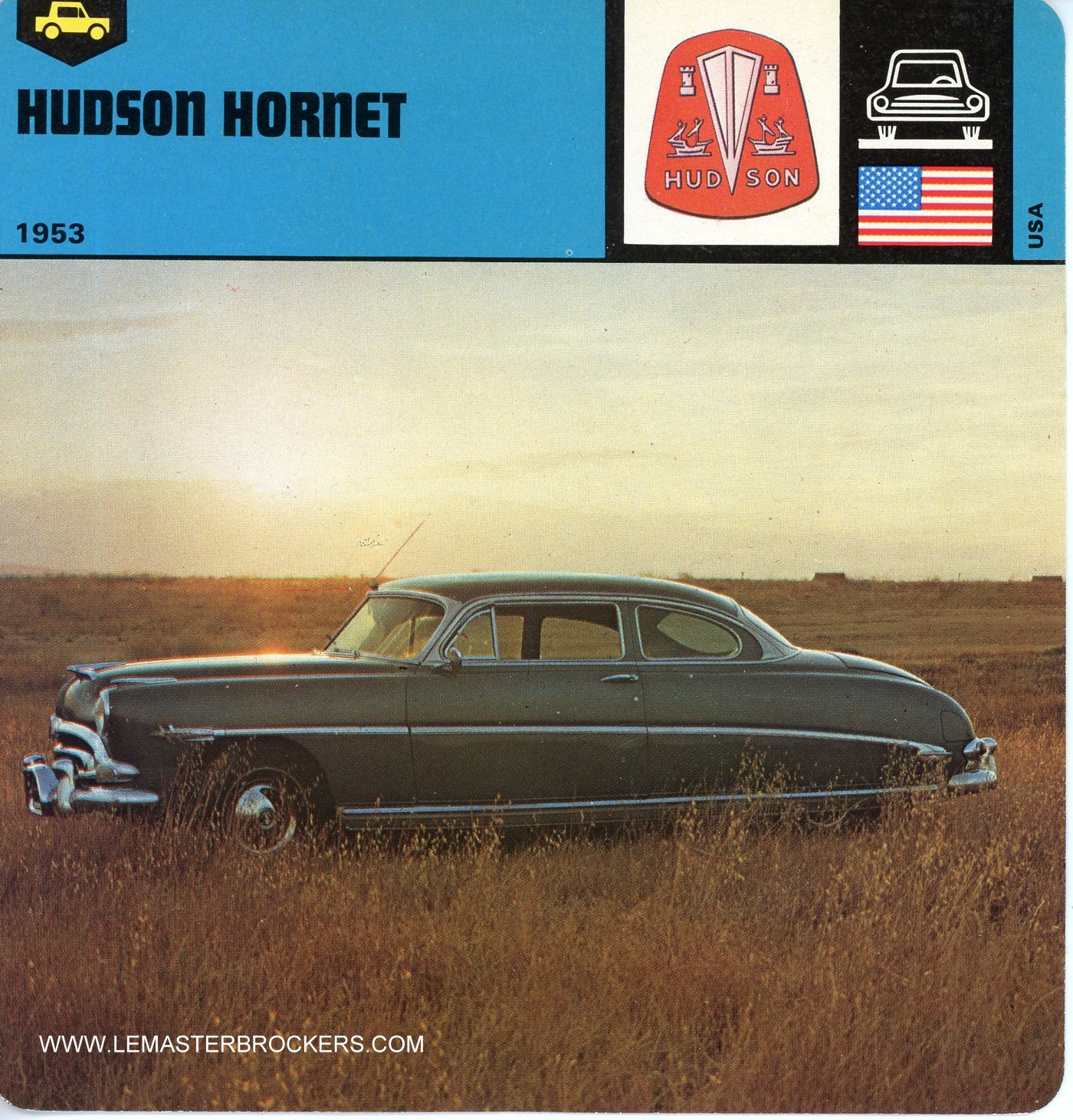 FICHE AUTO HUDSON HORNET-CARS-CARD-LEMASTERBROCKERS