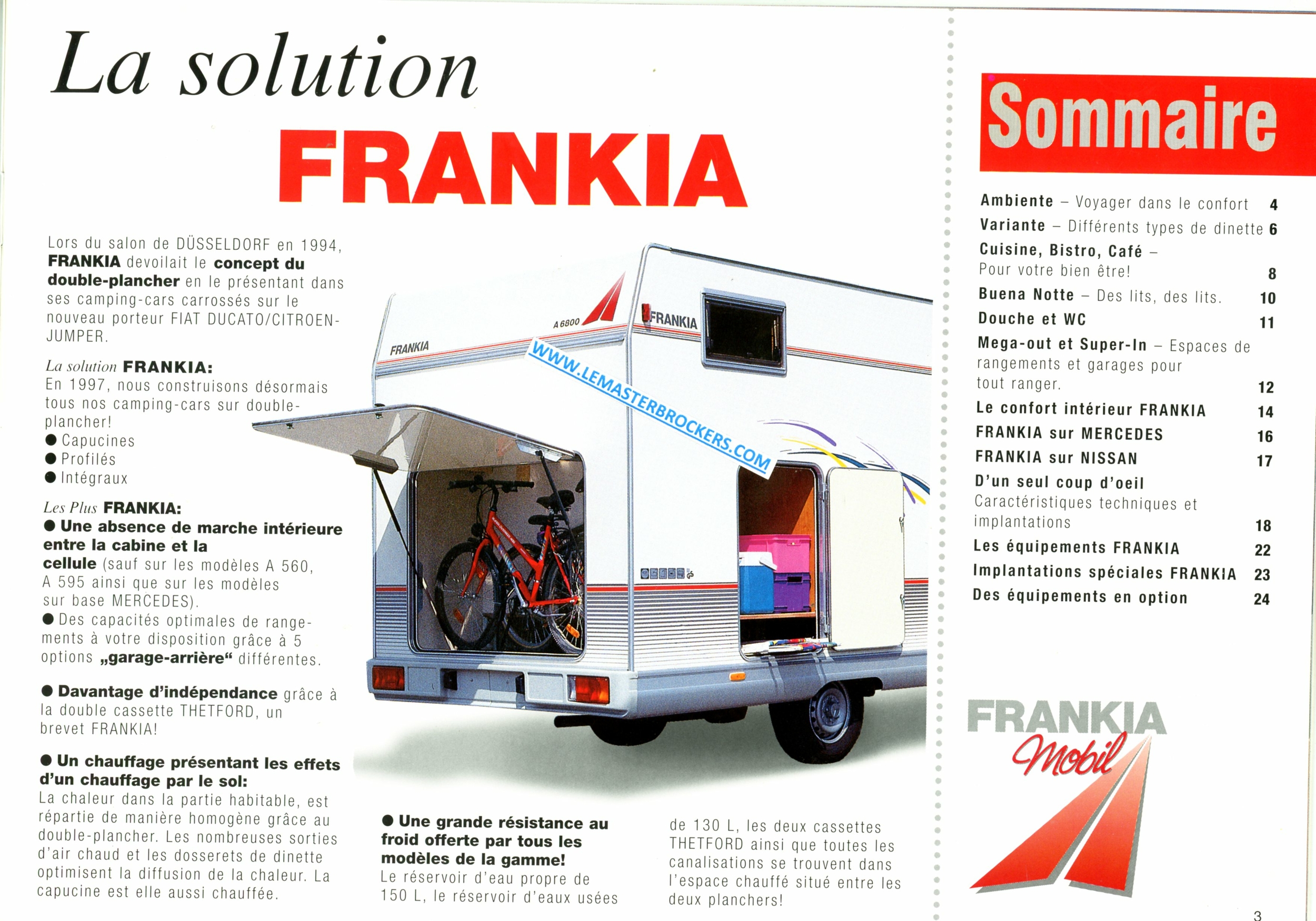 BROCHURE-CAMPING-CAR-FRANKIA-1997-AMBIENTE-VARIENTE-NISSAN-LEMASTERBROCKERS