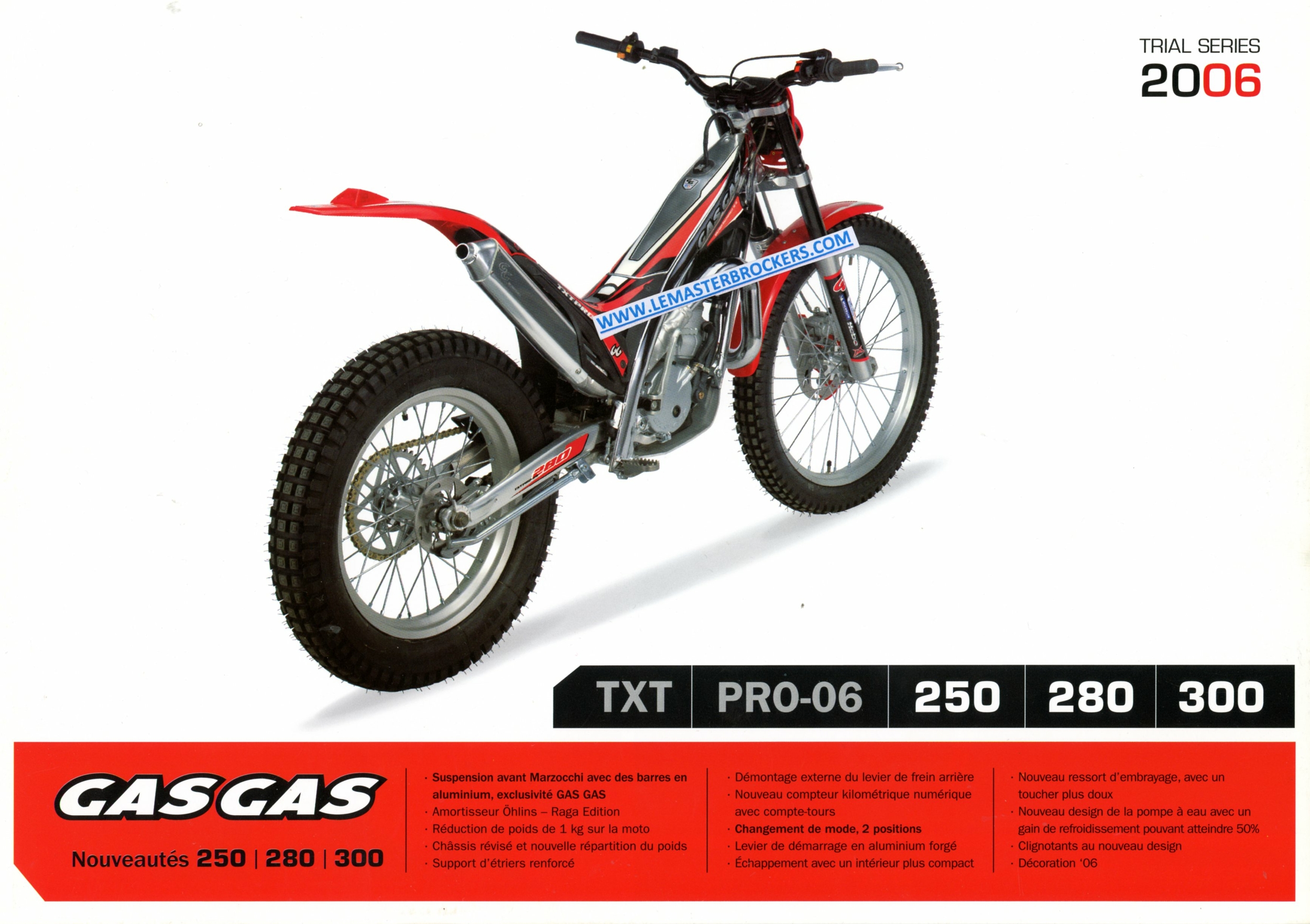 PROSPECTUS MOTO TRIAL GASGAS TXT 2006 250 280 300-LEMASTERBROCKERS