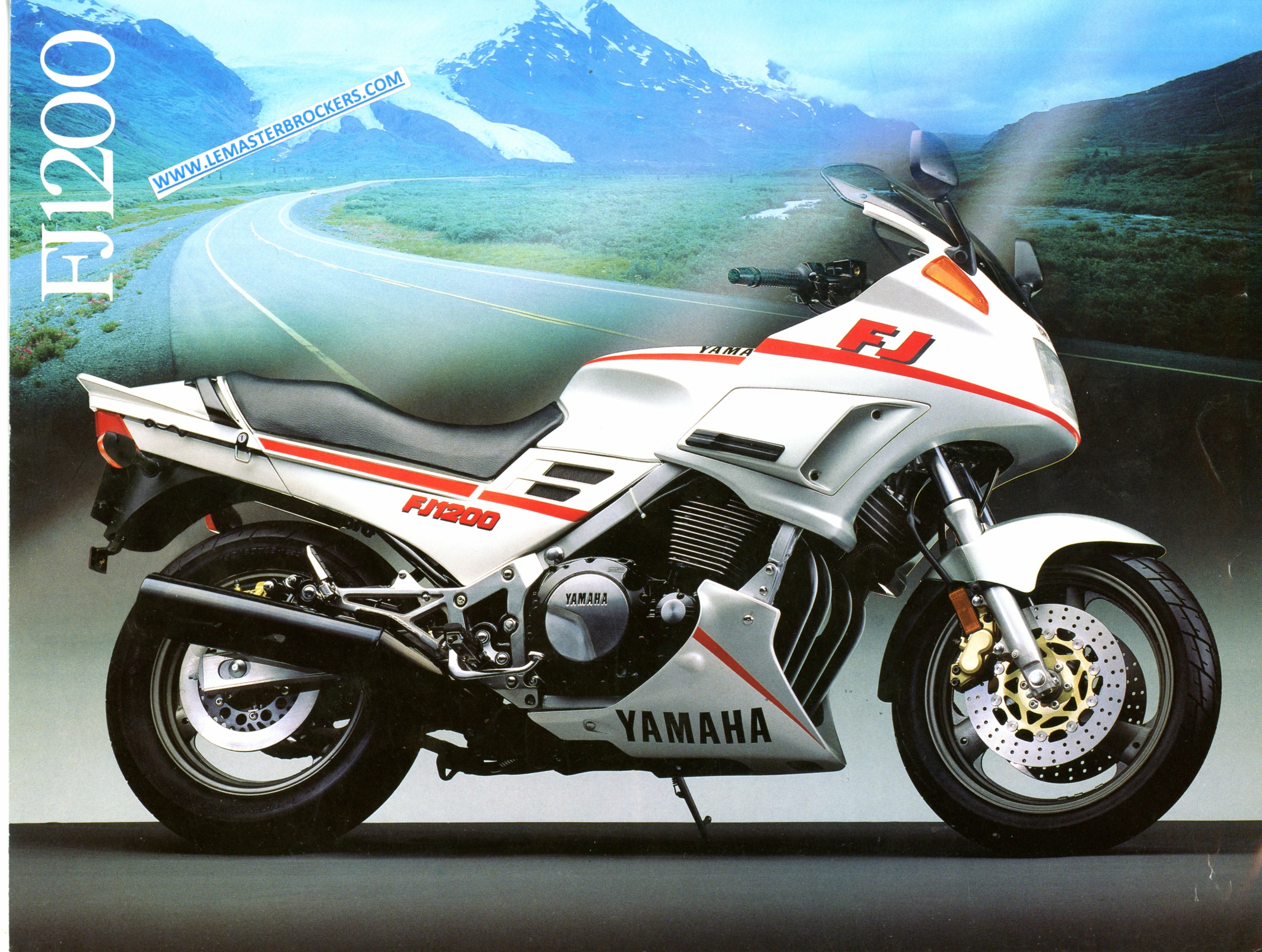 BROCHURE MOTO-YAMAHA-FJ-1200-FJ1200-LEMASTERBROCKERS-MOTORCYCLES-1988