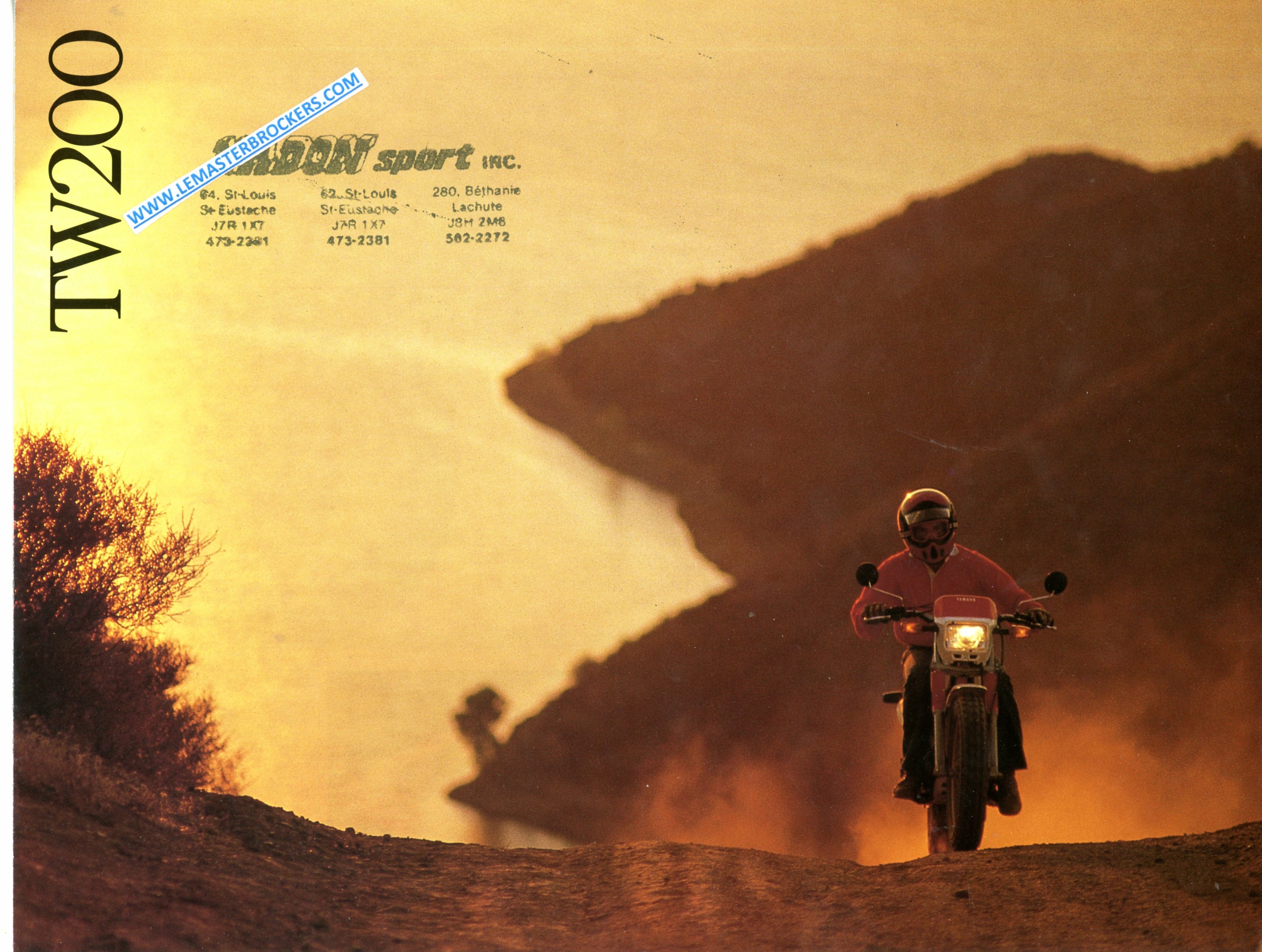 BROCHURE MOTO-YAMAHA-TW-200-TW200-LEMASTERBROCKERS-MOTORCYCLES-1988
