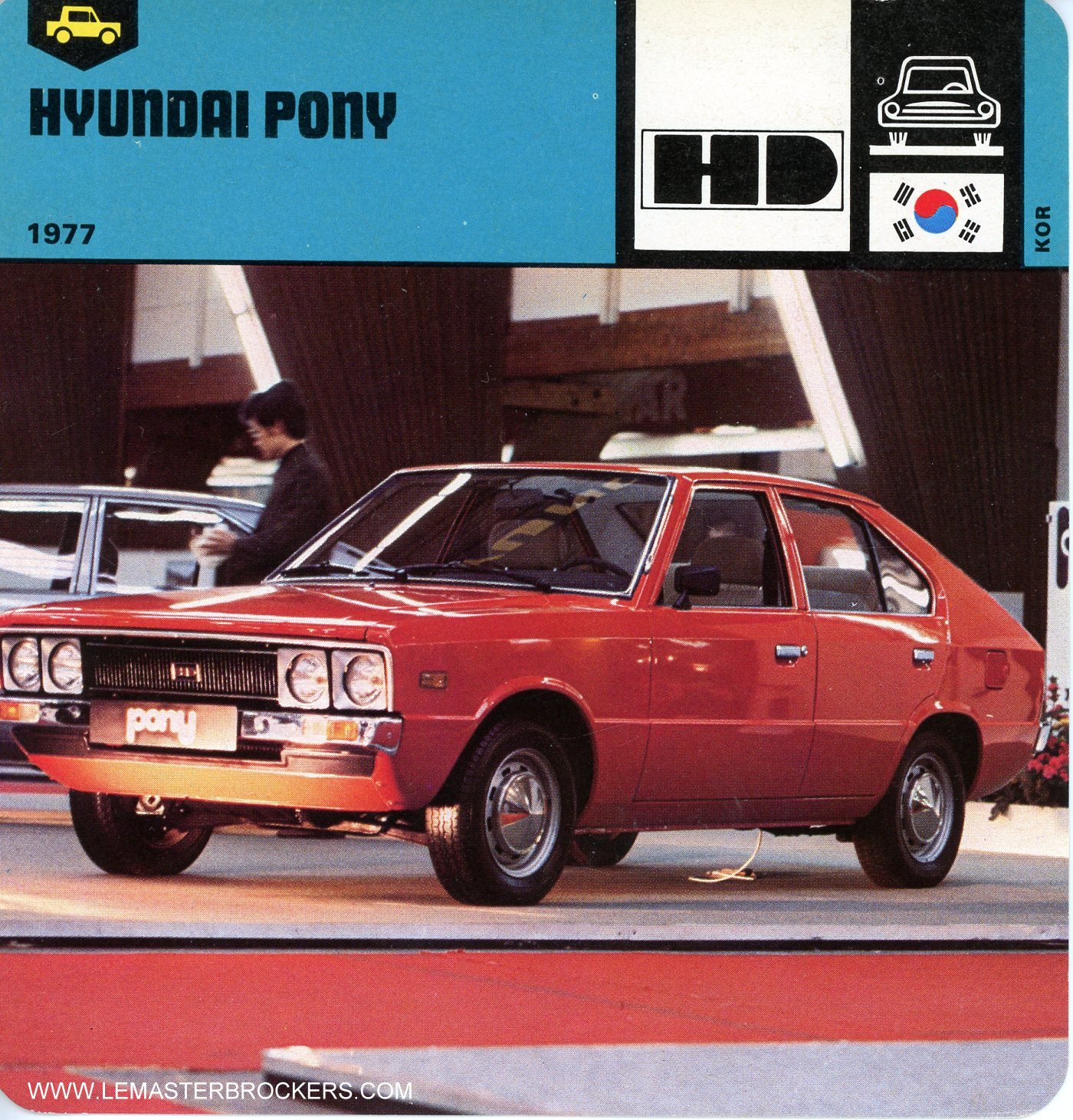 FICHE AUTO HYUNDAI PONY 1977