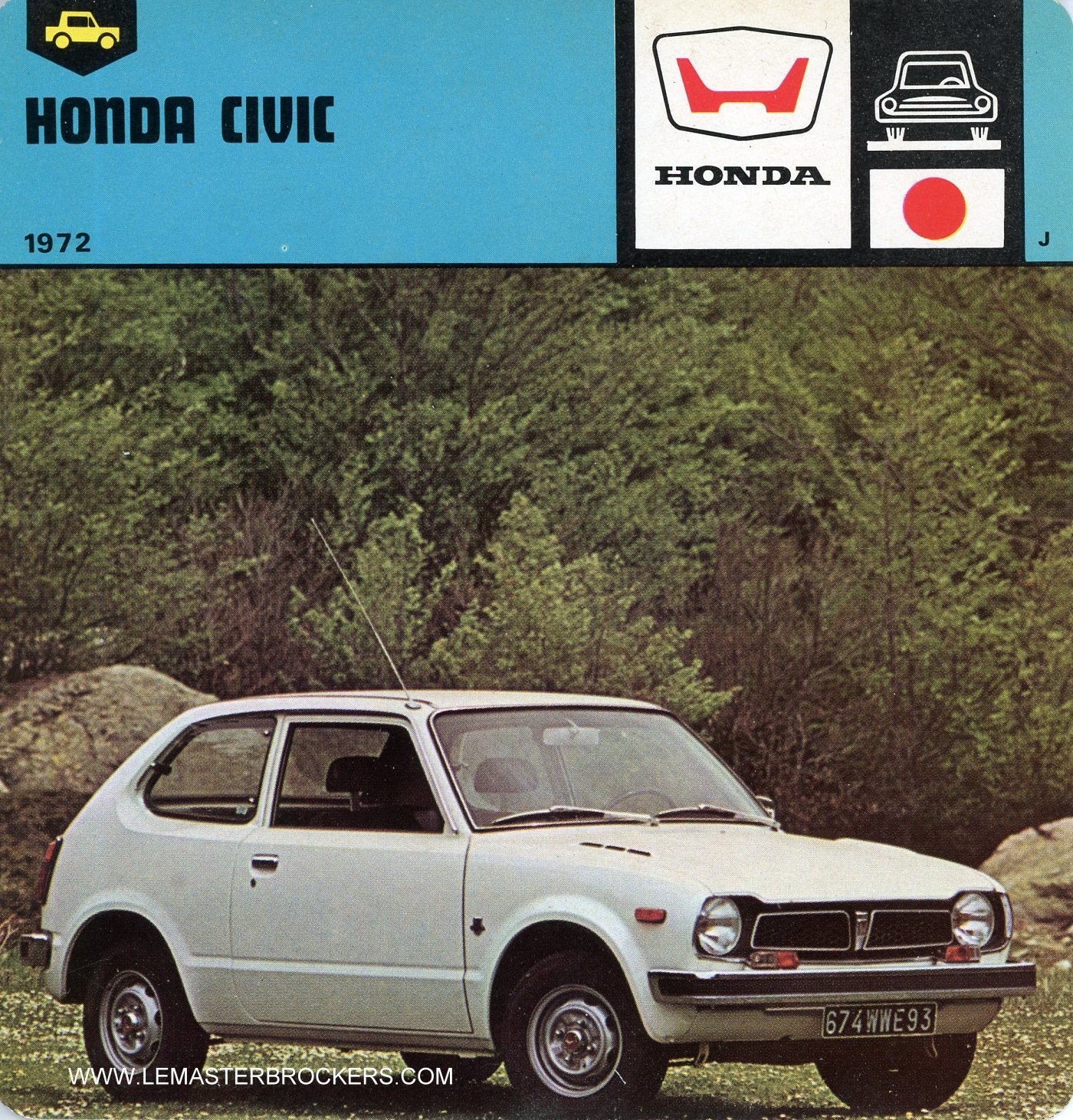 FICHE AUTO HONDA CIVIC 1972-cars-card-lemasterbrockers