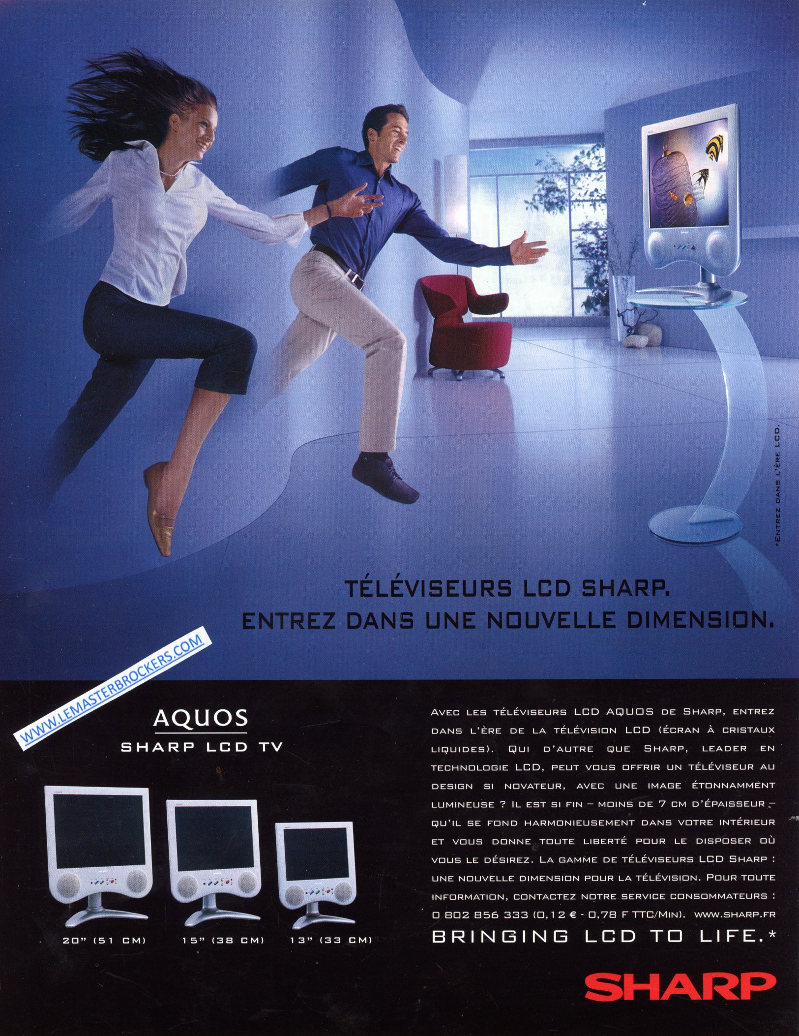 PUBLICITÉ ADVERTISING SHARP AQUOS LCD TV 2001 LEMASTERBROCKERS