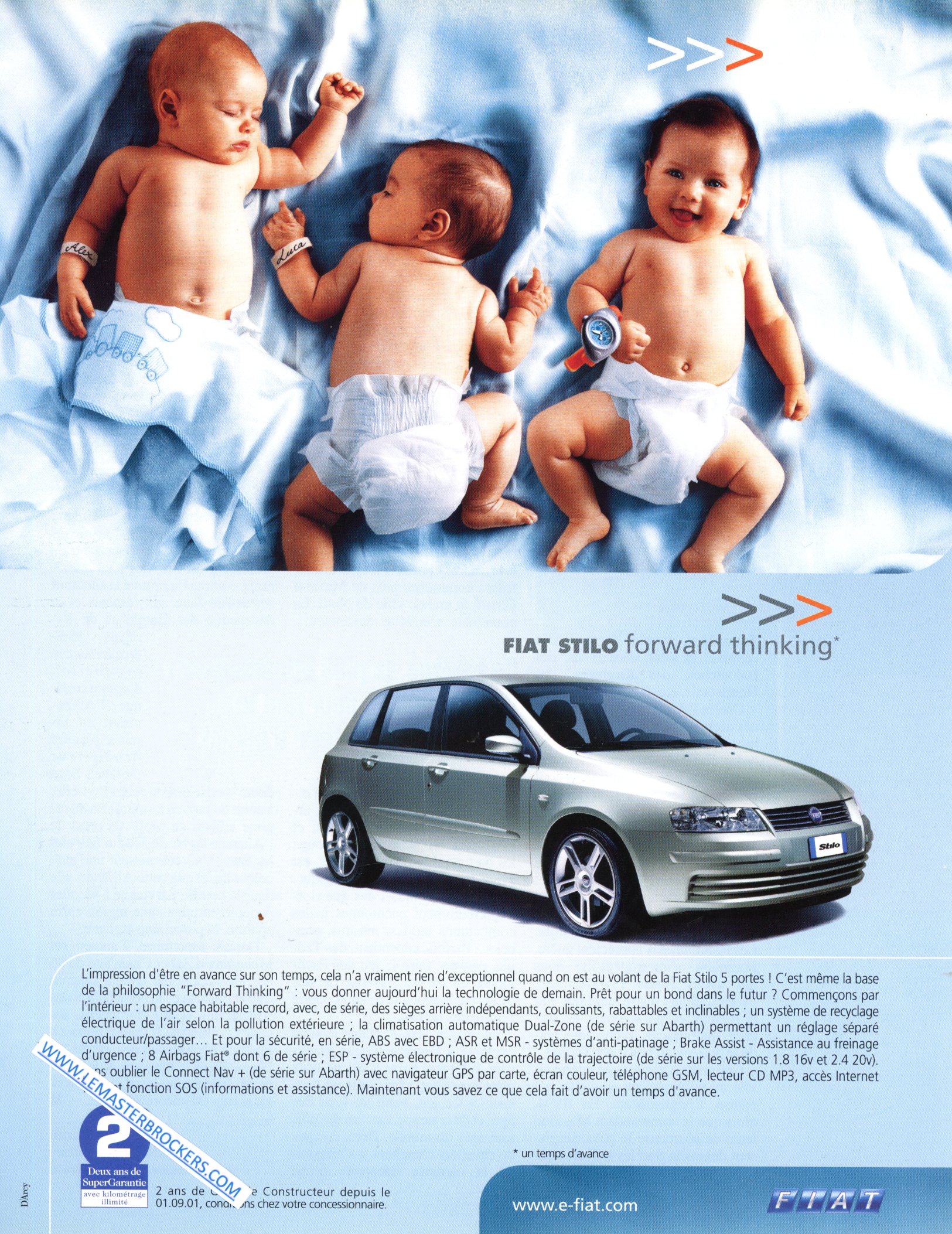 PUBLICITÉ ADVERTISING 2001 FIAT STILO FORWARD THINKING LEMASTERBROCKERS