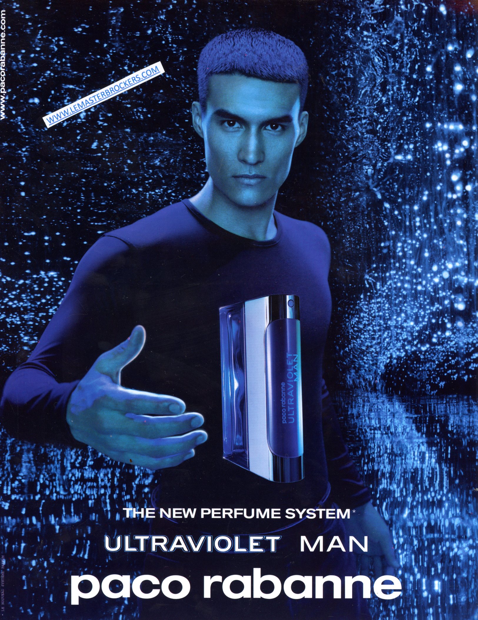 PUBLICITÉ ADVERTISING 2001 PARCO RABANNE PARFUM ULTRAVIOLET MAN