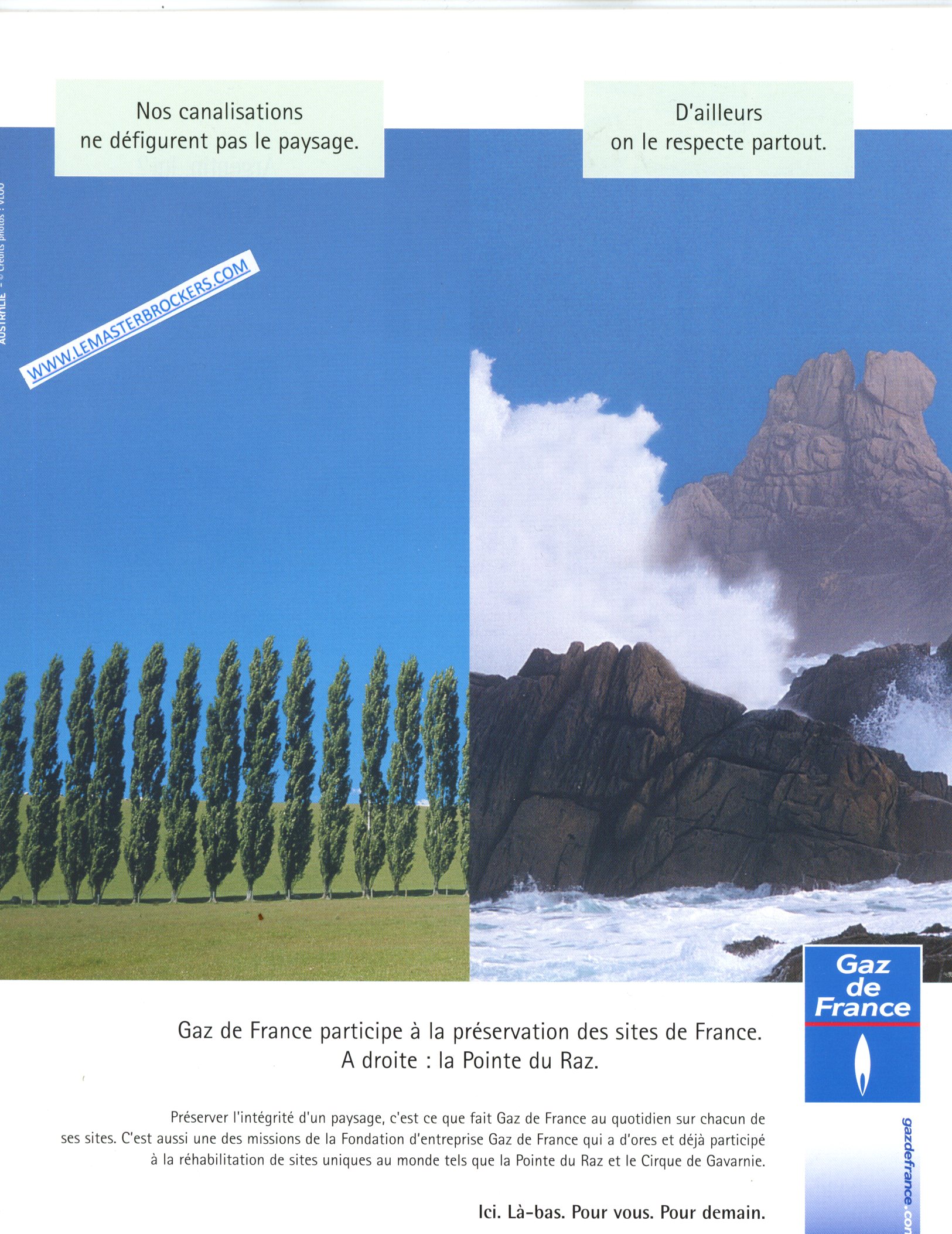 PUBLICITÉ ADVERTISING 2001 GAZ DE FRANCE
