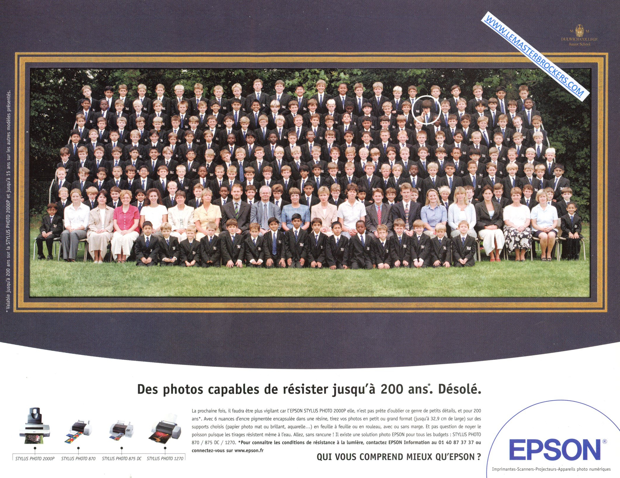 PUBLICITÉ ADVERTISING 2001 EPSON STYLUS PHOTO 2000P LEMASTERBROCKERS