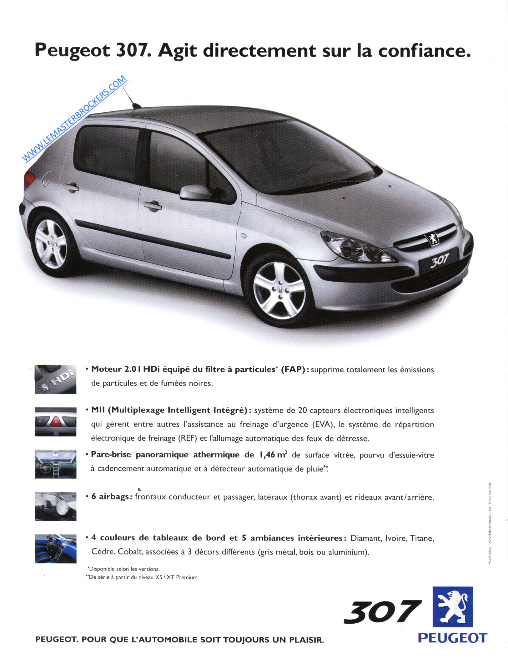 PUBLICITÉ ADVERTISING 2001 PEUGEOT 307 LEMASTERBROCKERS
