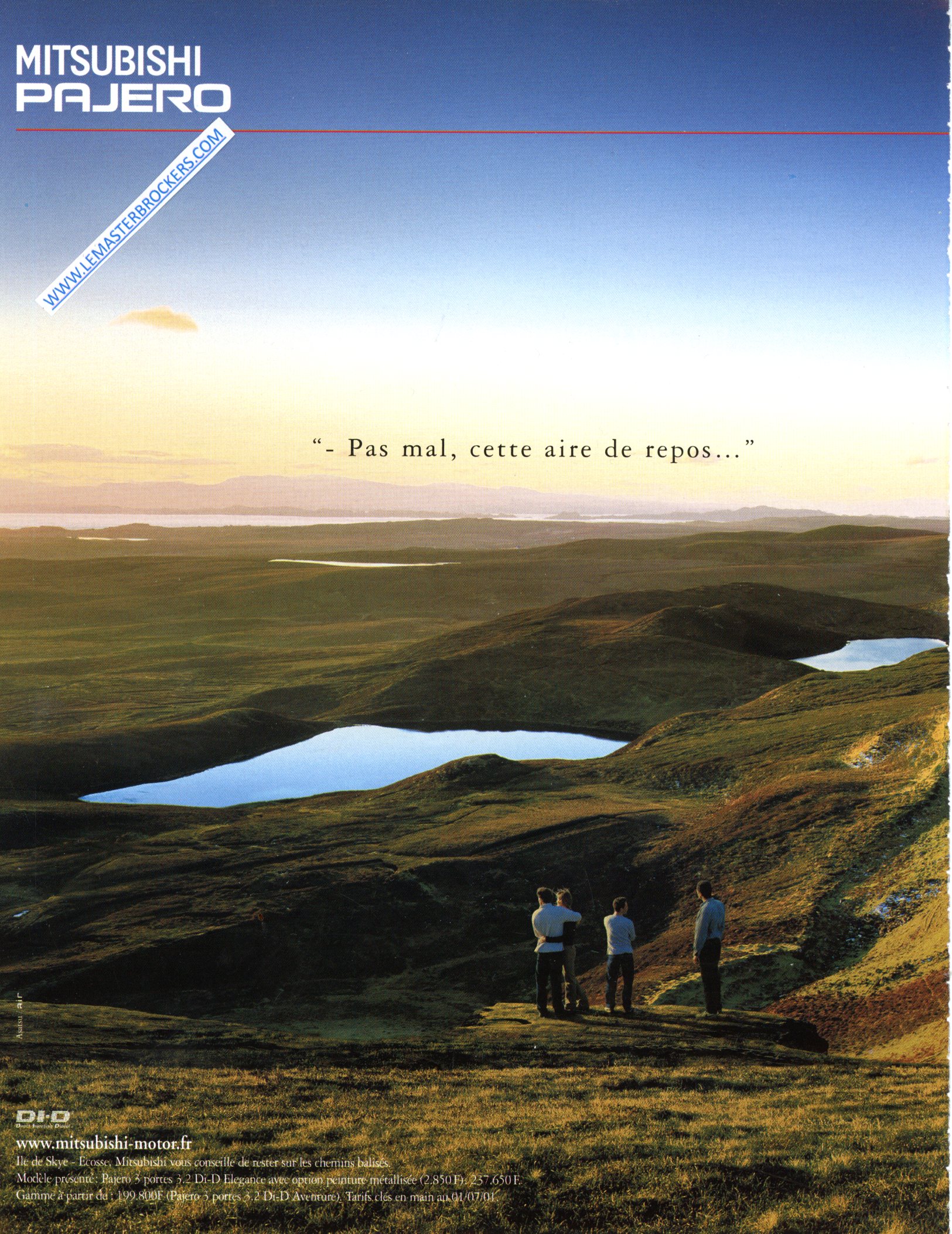 PUBLICITÉ ADVERTISING 2001 MITSUBISHI PAJERO 4X4 LEMASTERBROCKERS