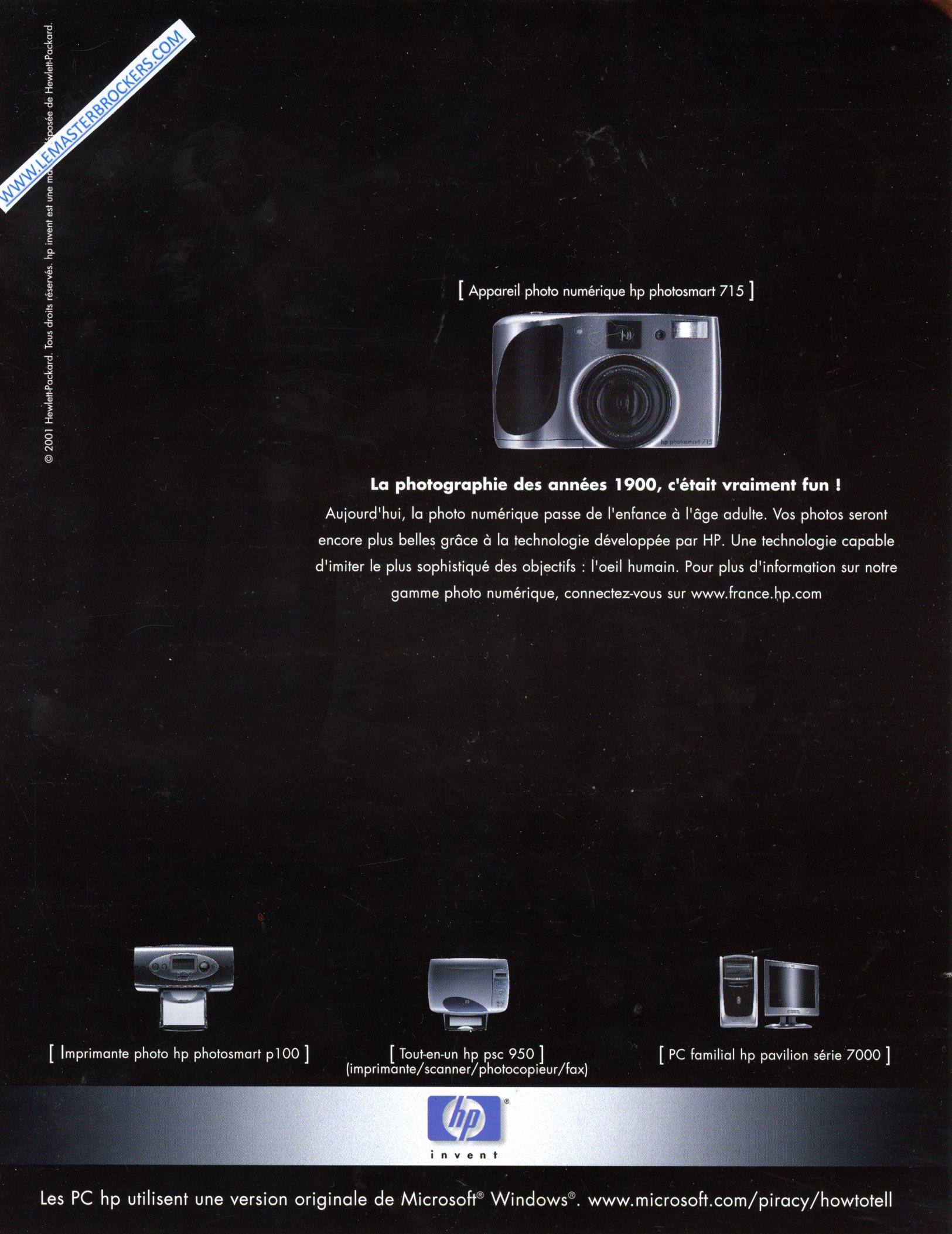 PUBLICITÉ ADVERTISING 2001 HP PHOTOSMART 715 LEMASTERBROCKERS