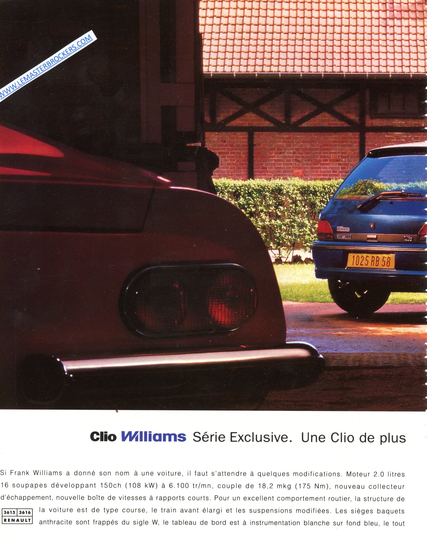 PUBLICITÉ ADVERTISING 1993 RENAULT CLIO WILLIAMS SERIE EXCLUSIVE LEMASTERBROCKERS