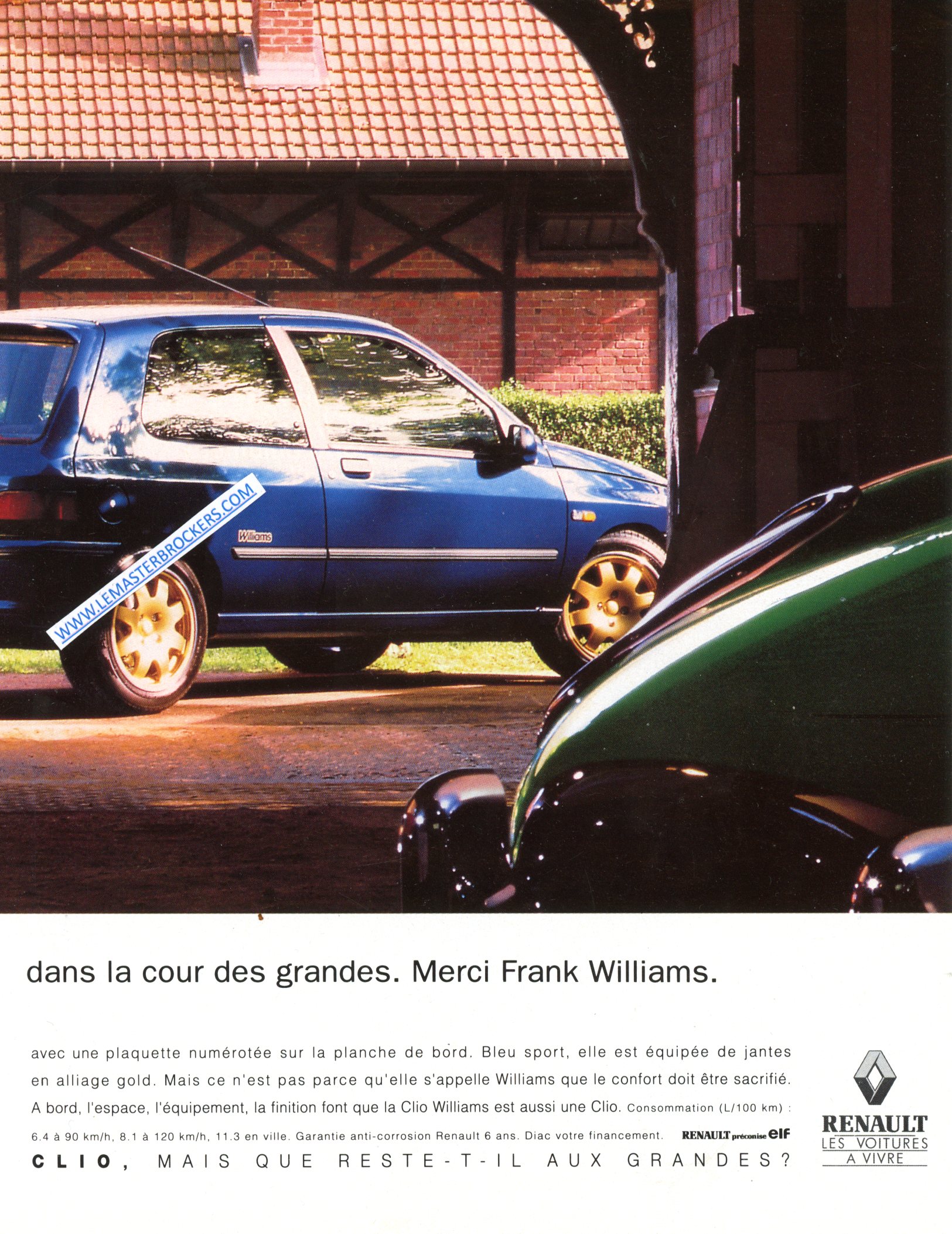 PUBLICITÉ ADVERTISING 1993 RENAULT CLIO WILLIAMS SERIE EXCLUSIVE LEMASTERBROCKERS