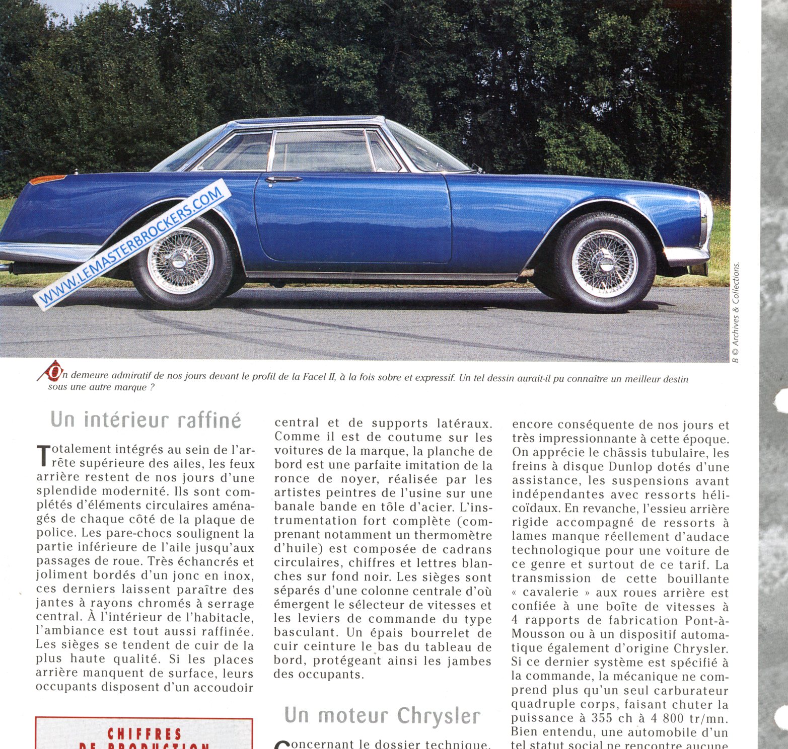 FICHE AUTO FACEL VEGA 2 LEMASTERBROCKERS