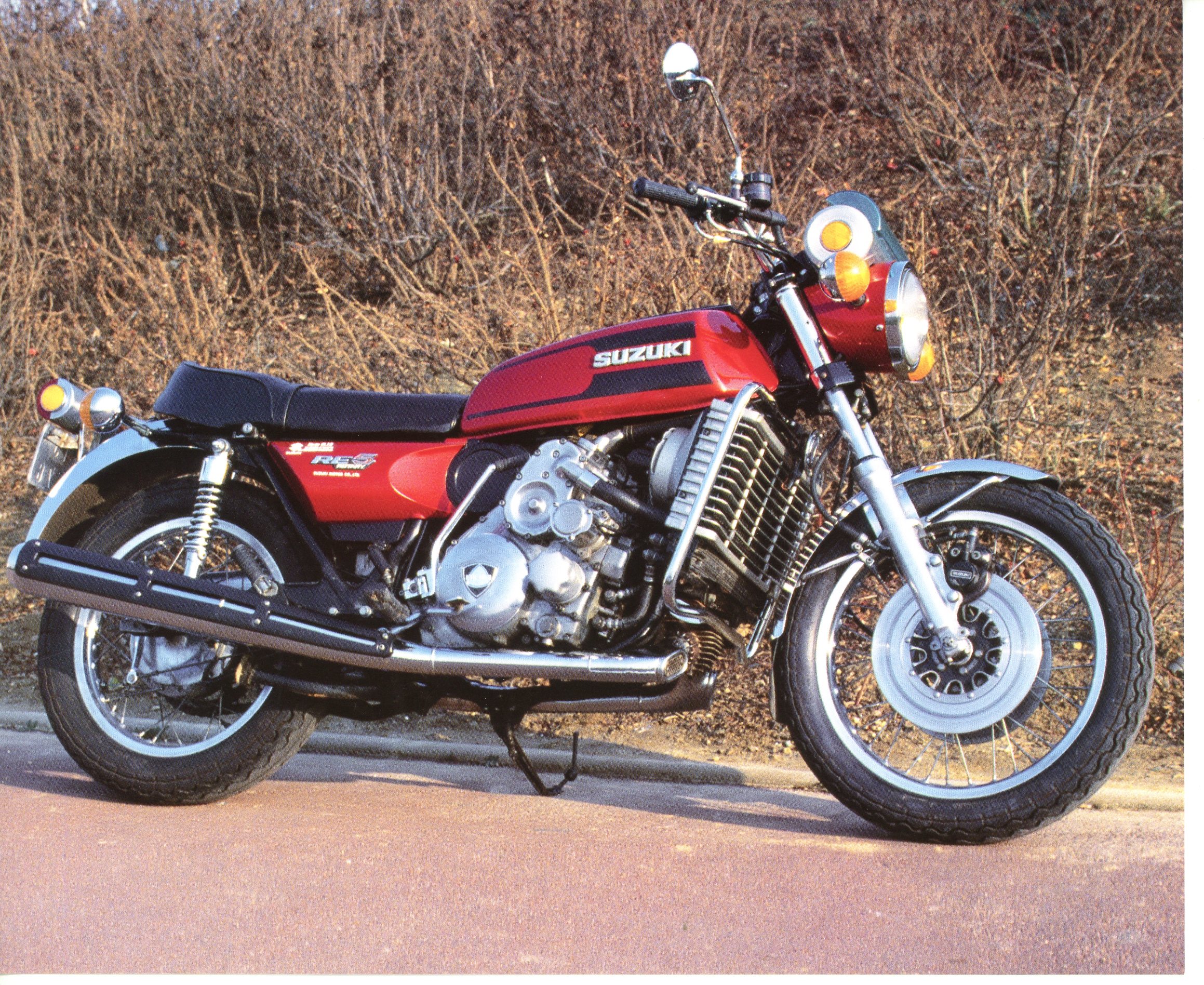 FICHE MOTO SUZUKI 500 RE-5 ROTARY RE5 1973 - FÉLIX WANKEL
