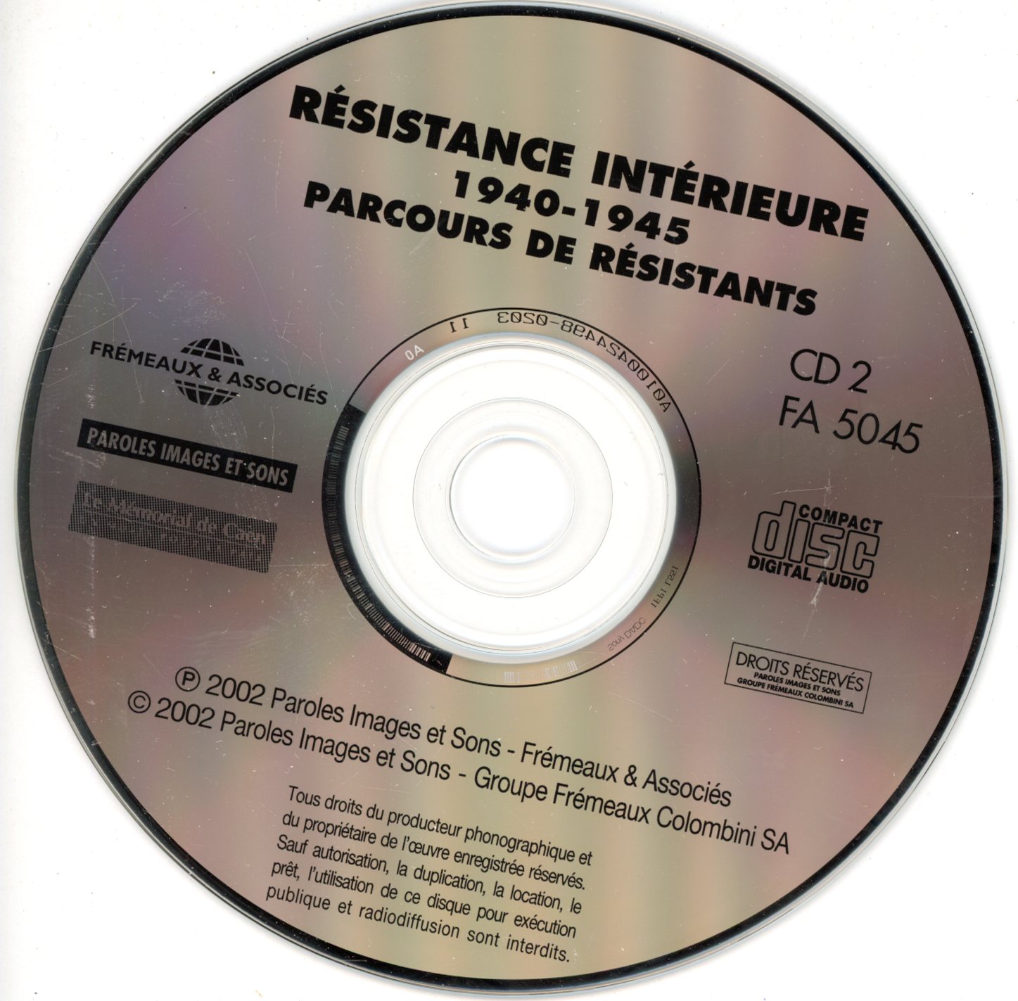 CD-AUDIO-RESISTANCE INTERIEURE 1940-1945-LEMASTERBROCKERS