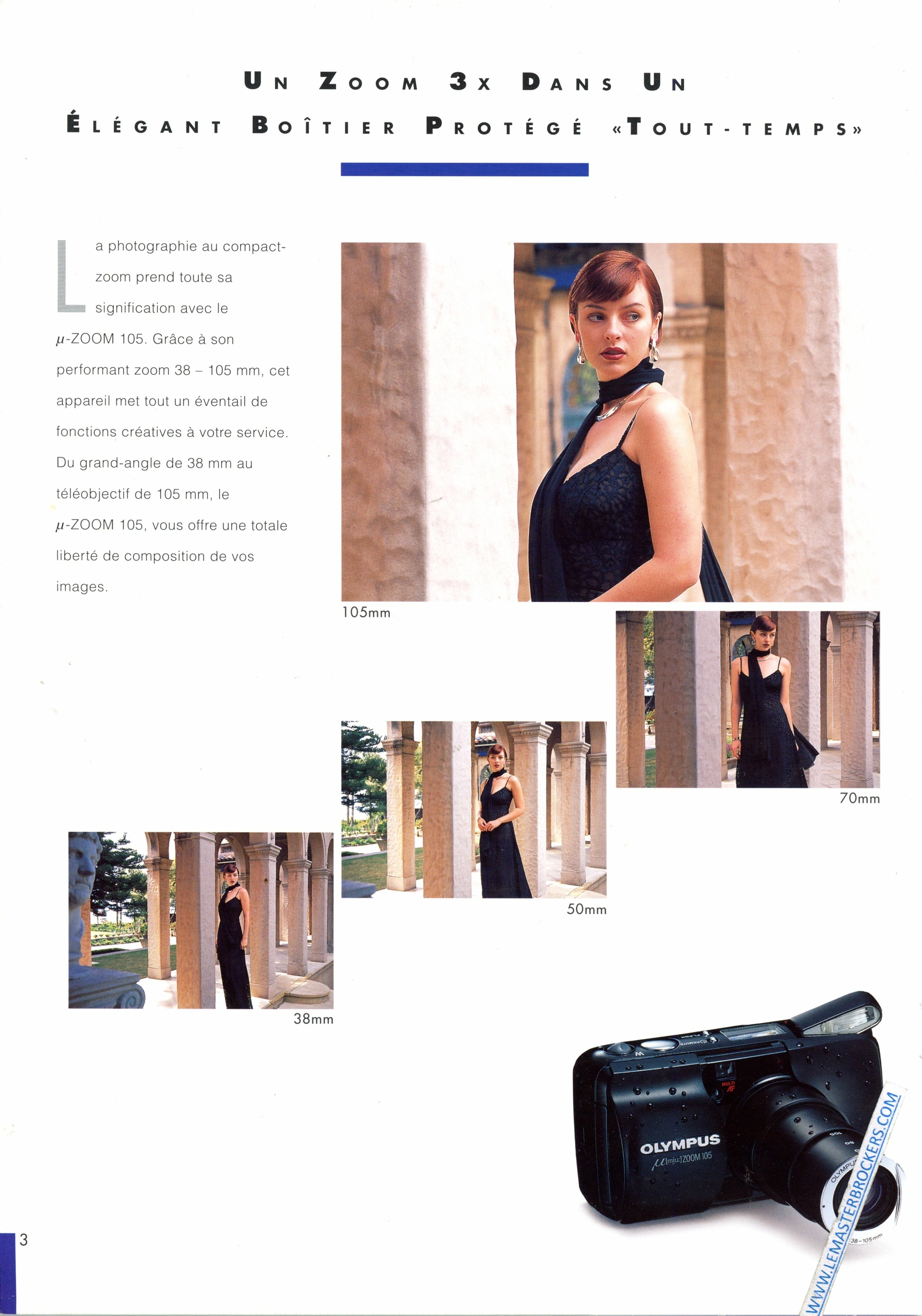 OLYMPUS MJU ZOOM 105 BROCHURE APPAREIL PHOTO VINTAGE