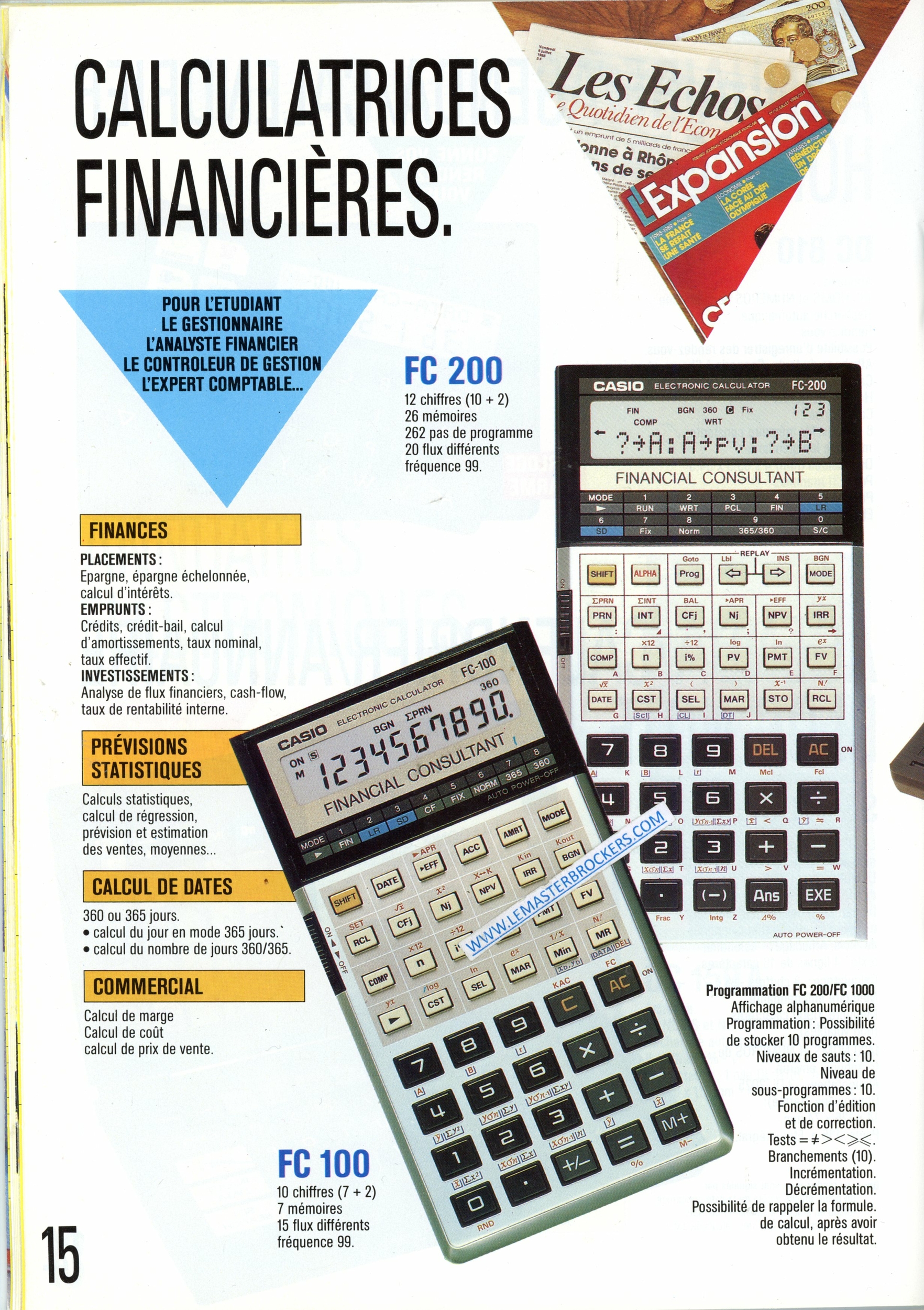 CASIO CALCULATRICES 1989
