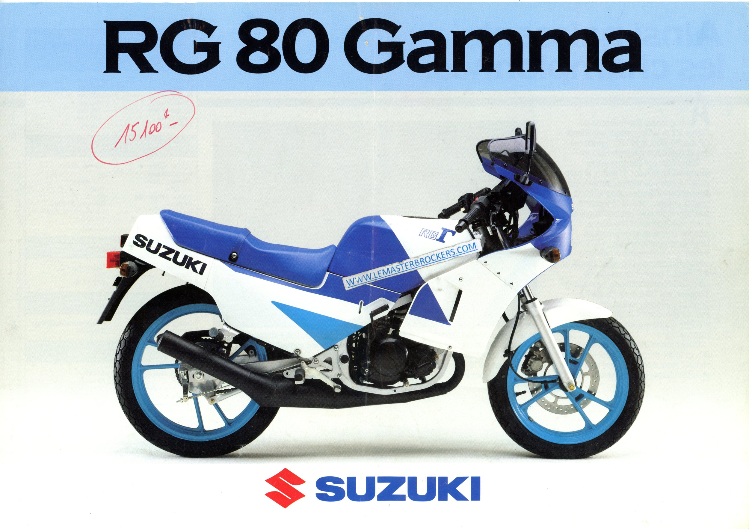 BROCHURE MOTO SUZUKI RG80 GAMMA