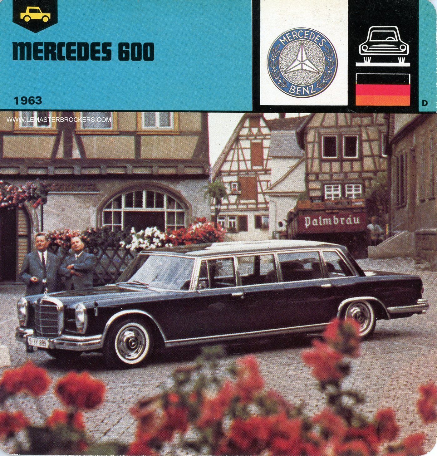 FICHE AUTO MERCEDES 600 CARS CARD LEMASTERBROCKERS
