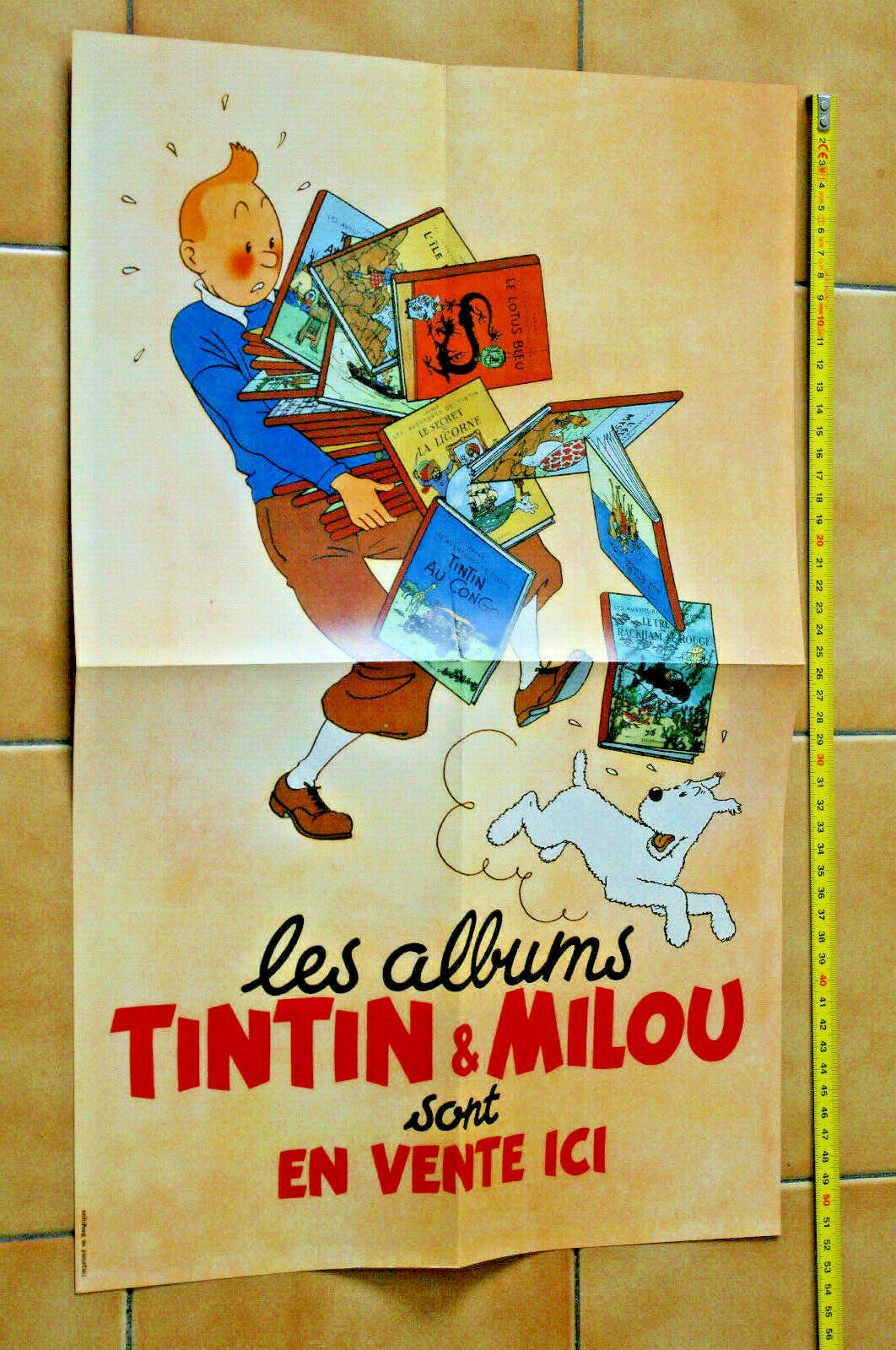 POSTER TINTIN LES ALBUMS TINTIN & MILOU SONT EN VENTE ICI - FAC-SIMILÉ ART PRINT