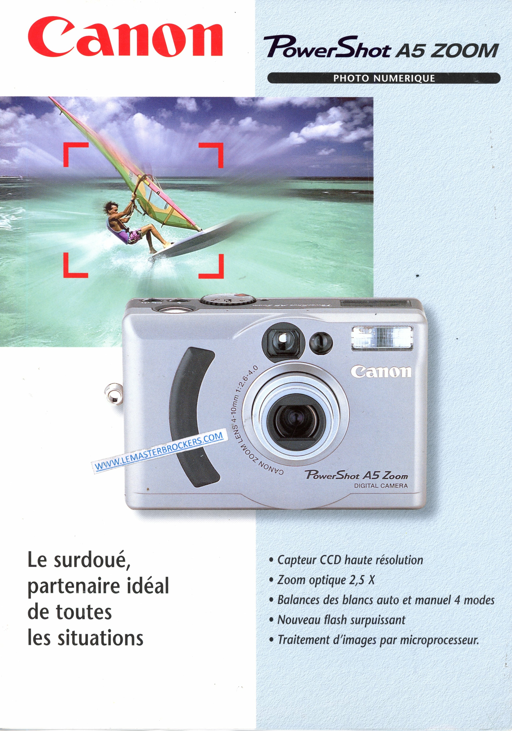 CANON A5 ZOOM POWERSHOT - BROCHURE APPAREIL PHOTO NUMERIQUE