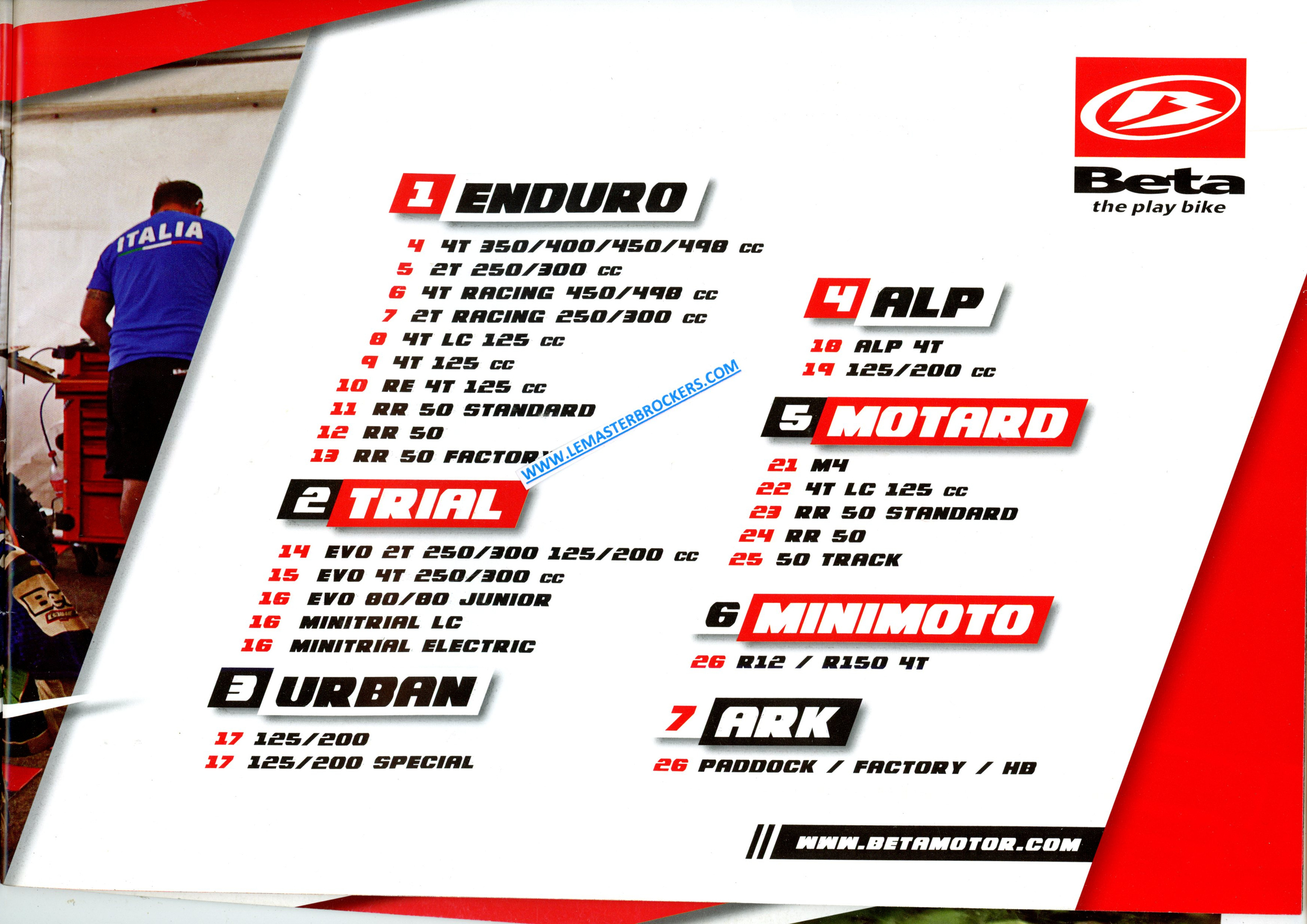 BROCHURE MOTO BETA TRIAL ENDURO ALP STREET 2014