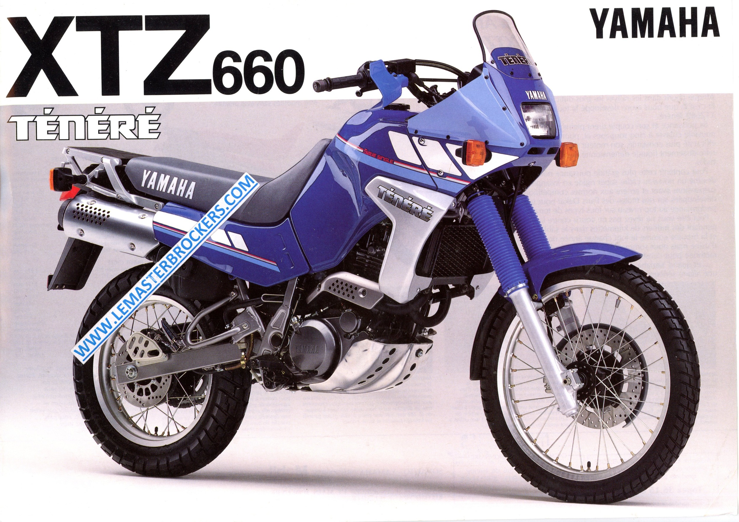 BROCHURE MOTO YAMAHA XTZ 660 TÉNÉRÉ 1991