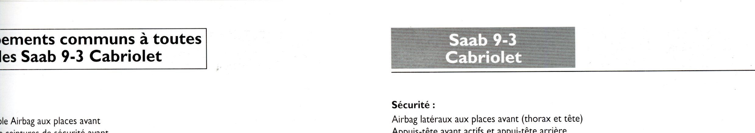 BROCHURE TARIF GAMME SAAB 2000