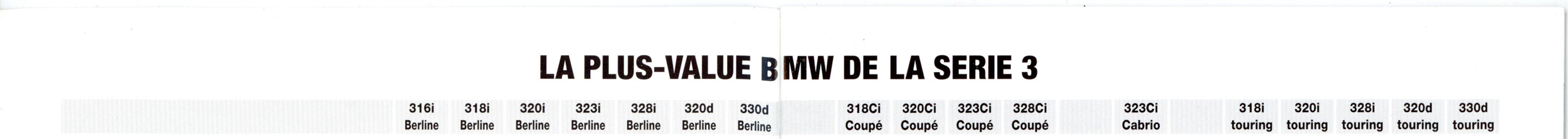 BROCHURE TARIFS BMW SERIE 3