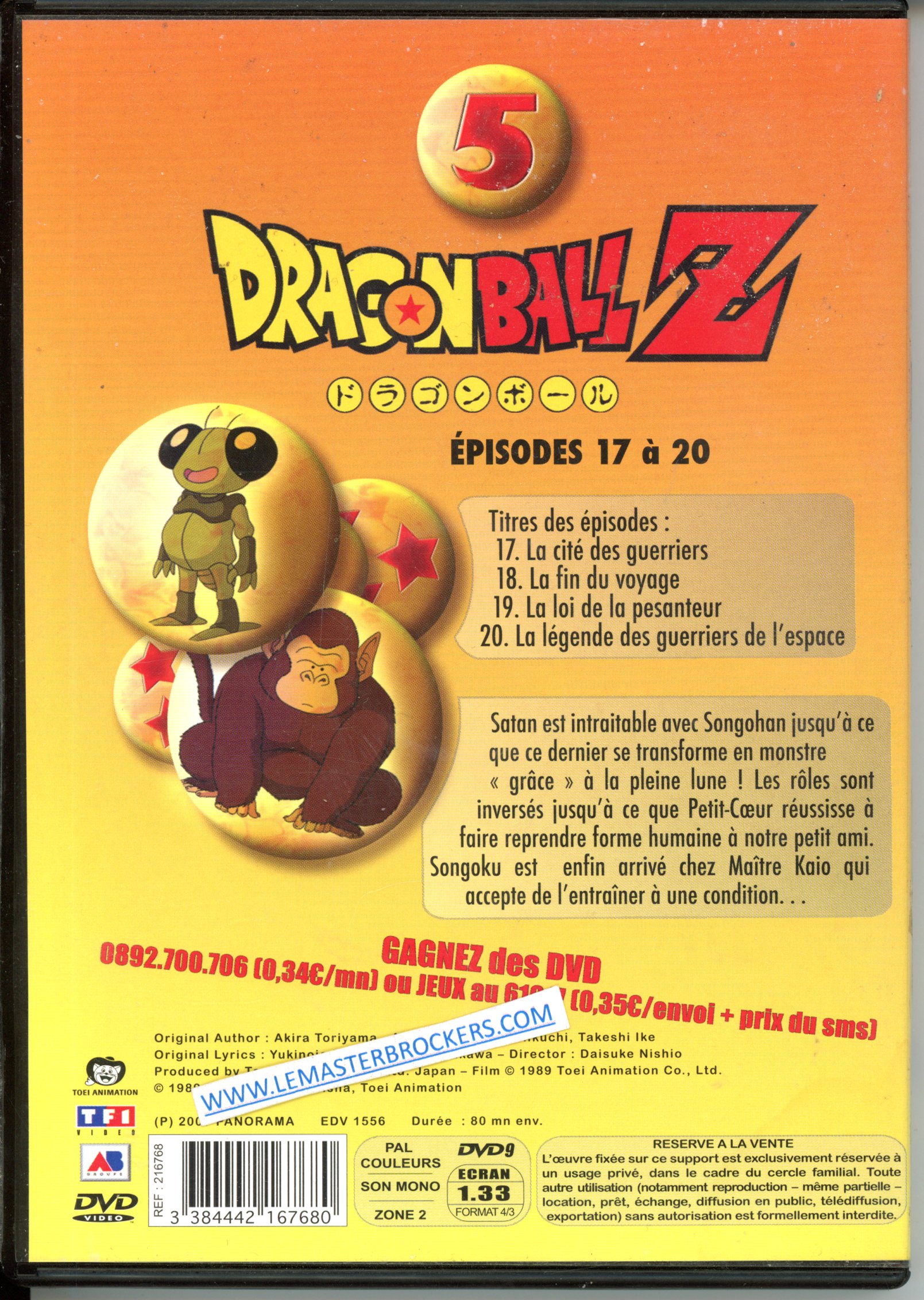 DRAGON BALL Z DVD 5 ÉPISODES 17 À 20