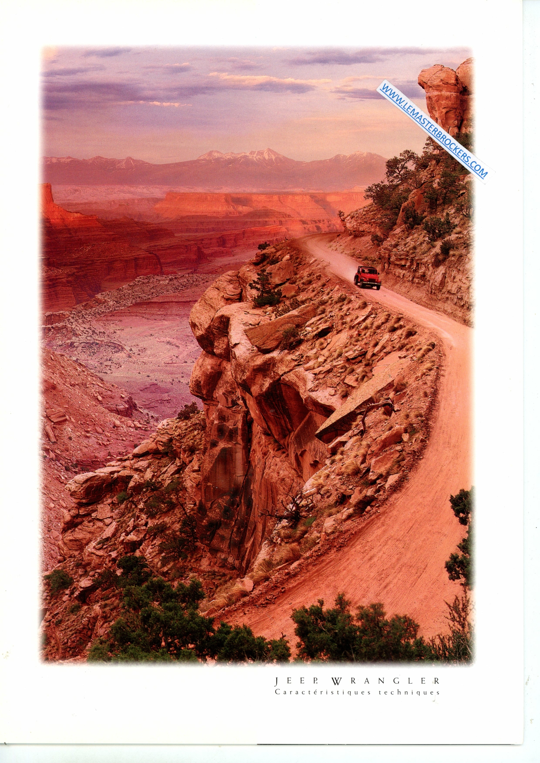 CATALOGUE JEEP WRANGLER CARACTERISTIQUES TECHNQUES 1997