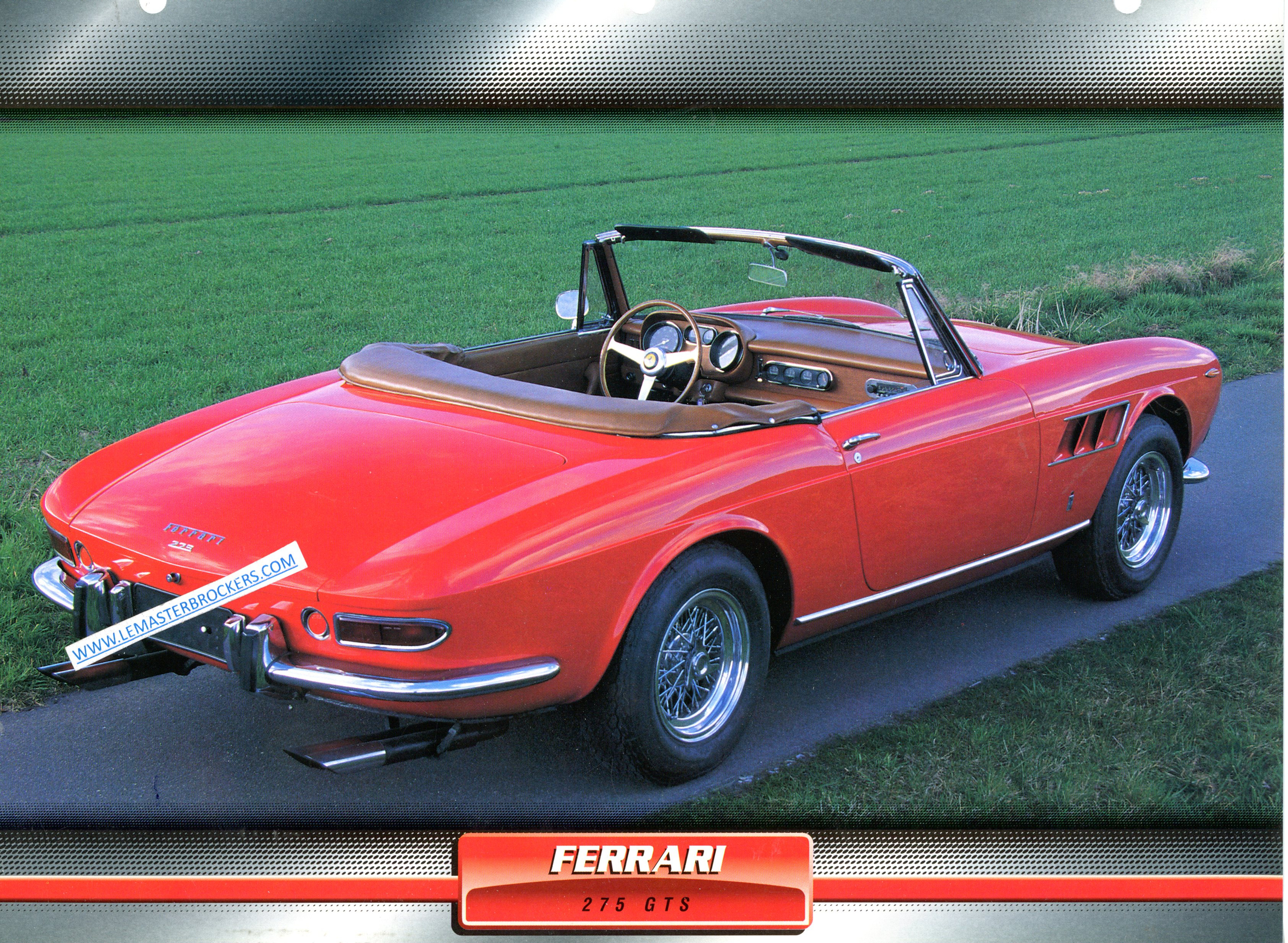 FICHE FERRARI 275 GTS 1965 COLLECTION VOITURE DE SPORT