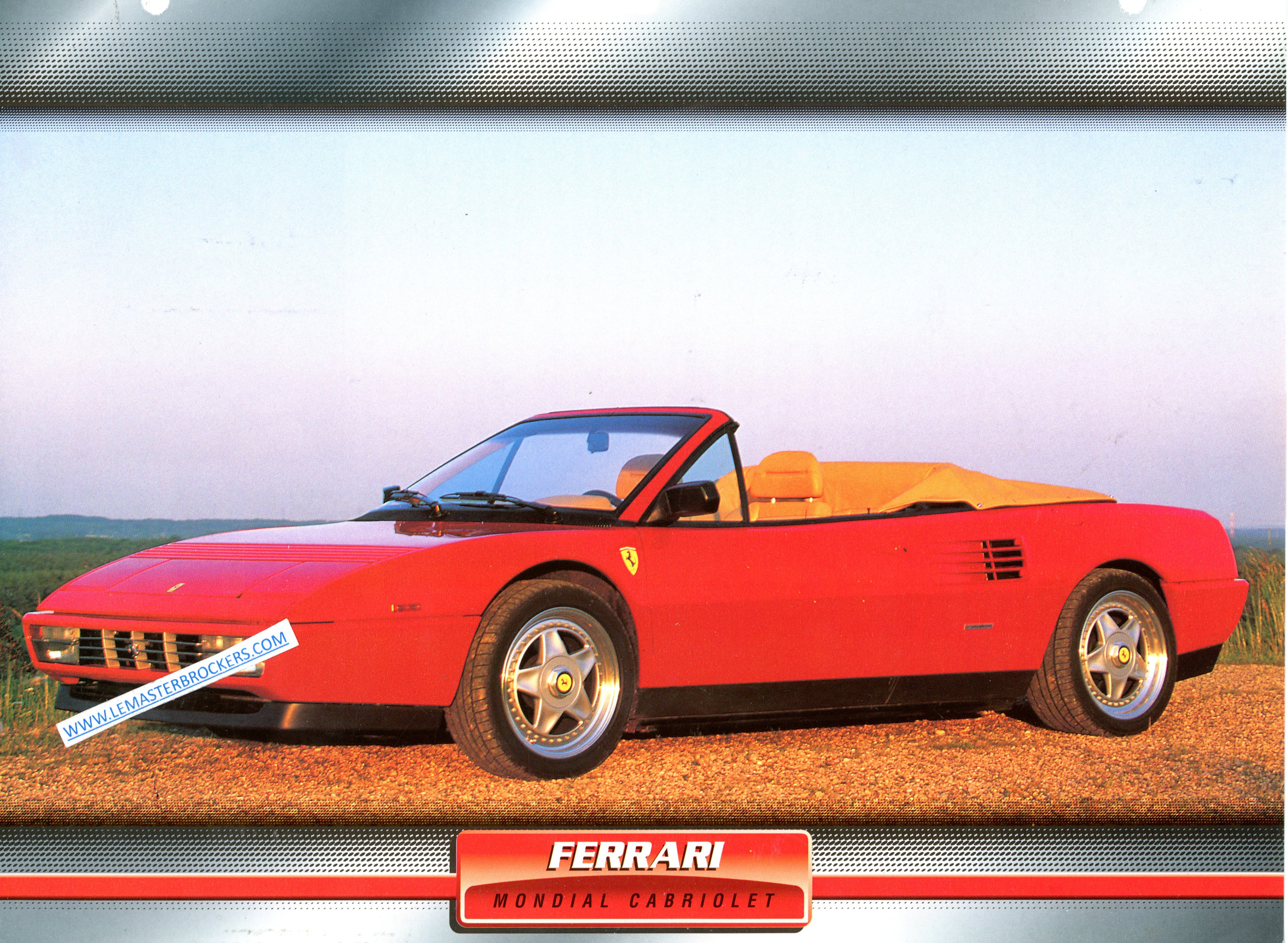 FICHE FERRARI MONDIAL CABRIOLET 1984 VOITURE DE SPORT