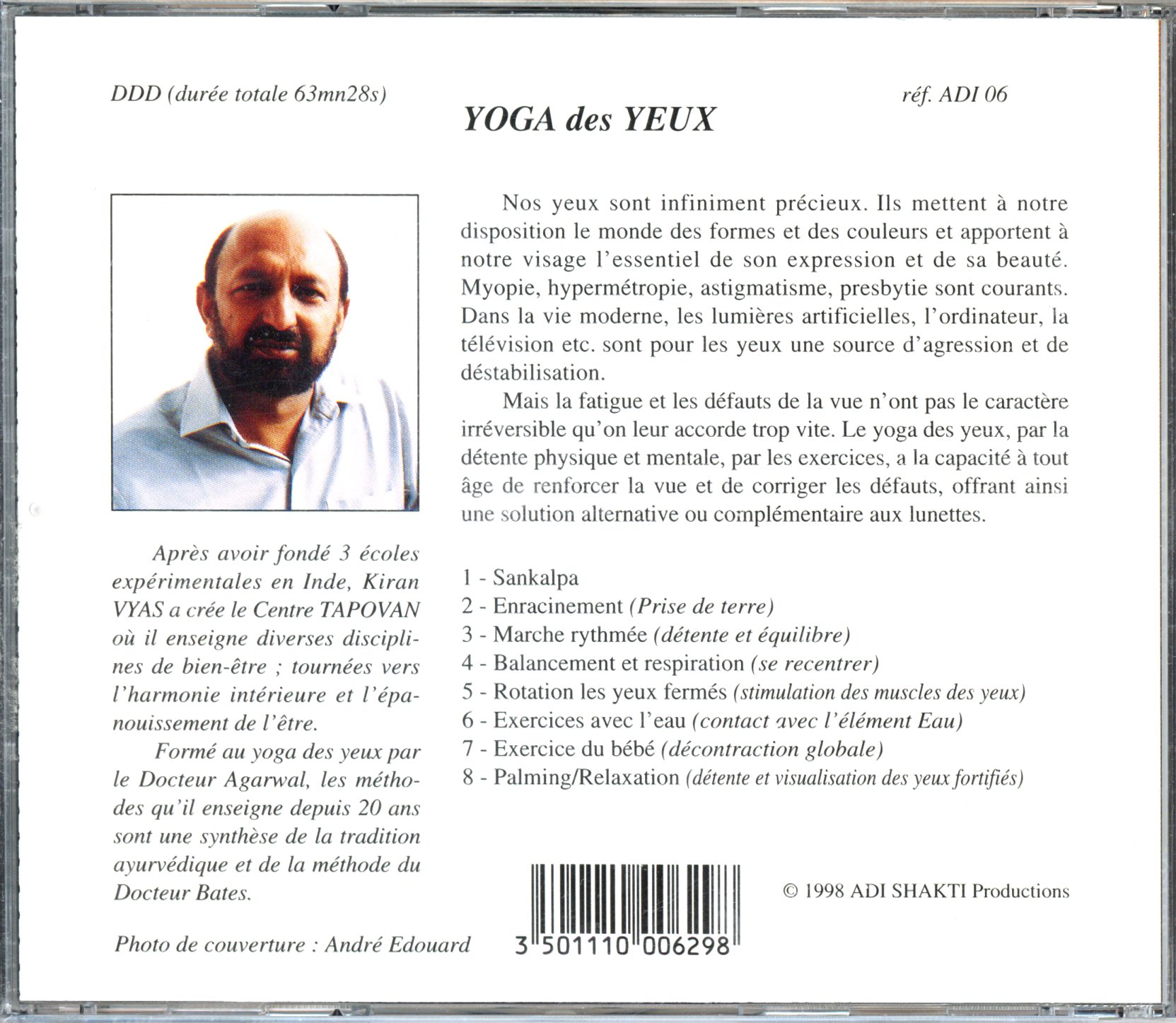 CD YOGA DES YEUX DE KIRAN VYAS