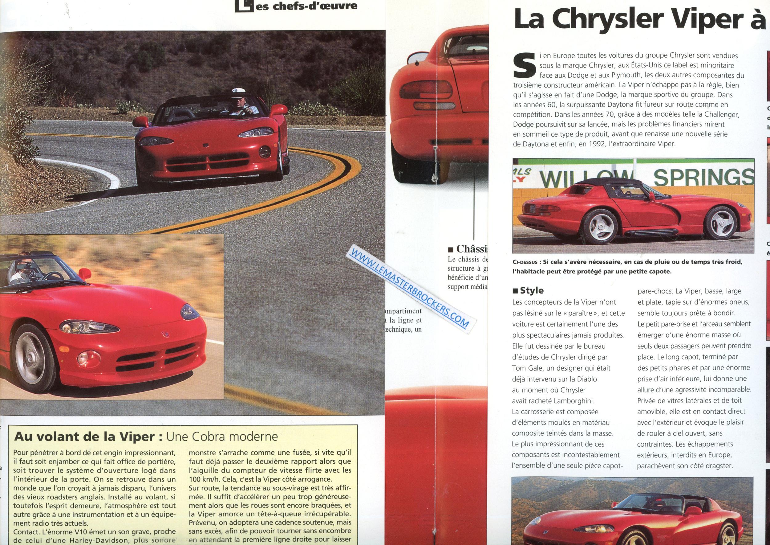 CHRYSLER VIPER FASICULE REVUE DEPLIANT