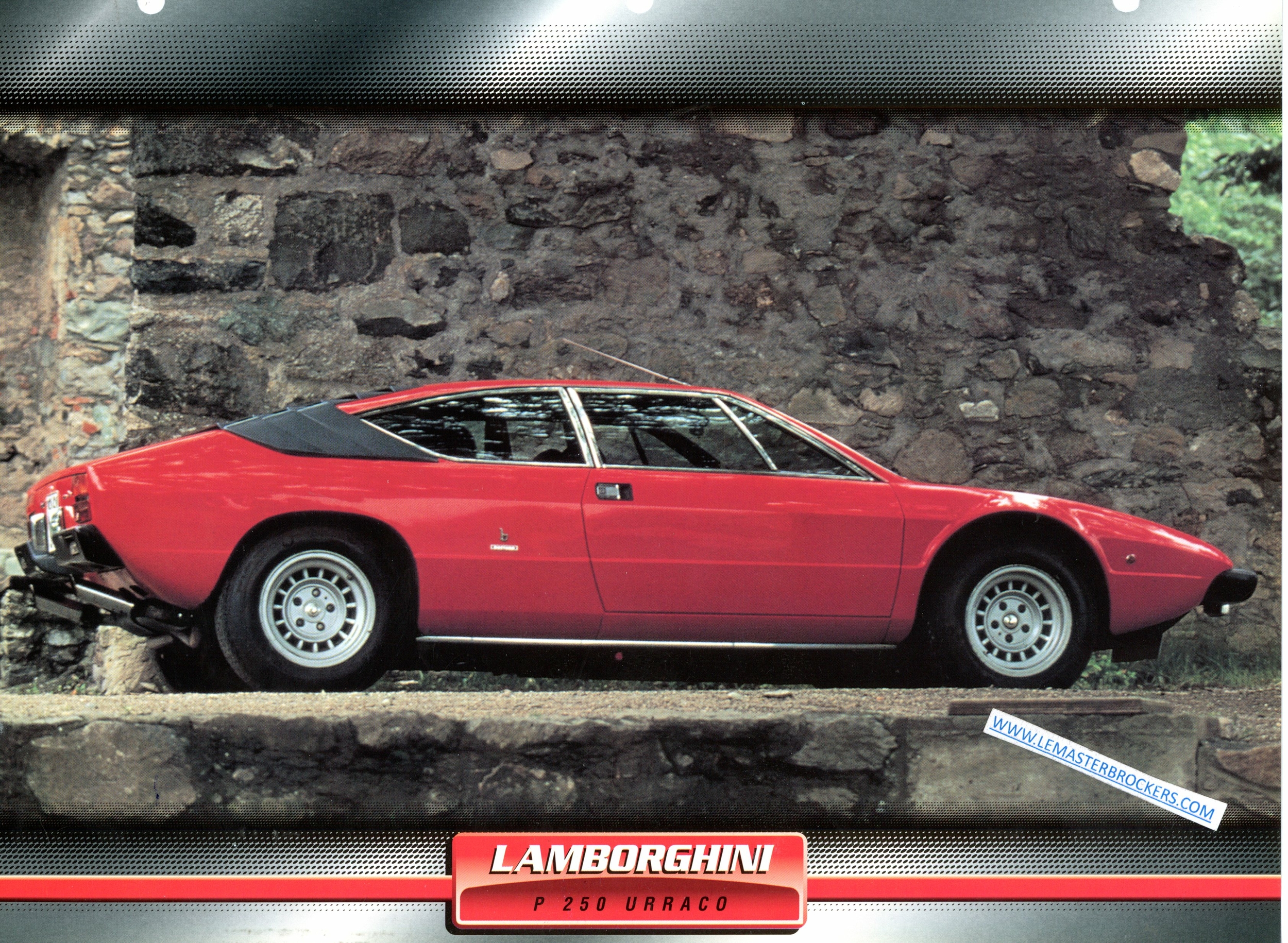 FICHE LAMBORGHINI P250 URRACO VOITURE DE SPORT 1970