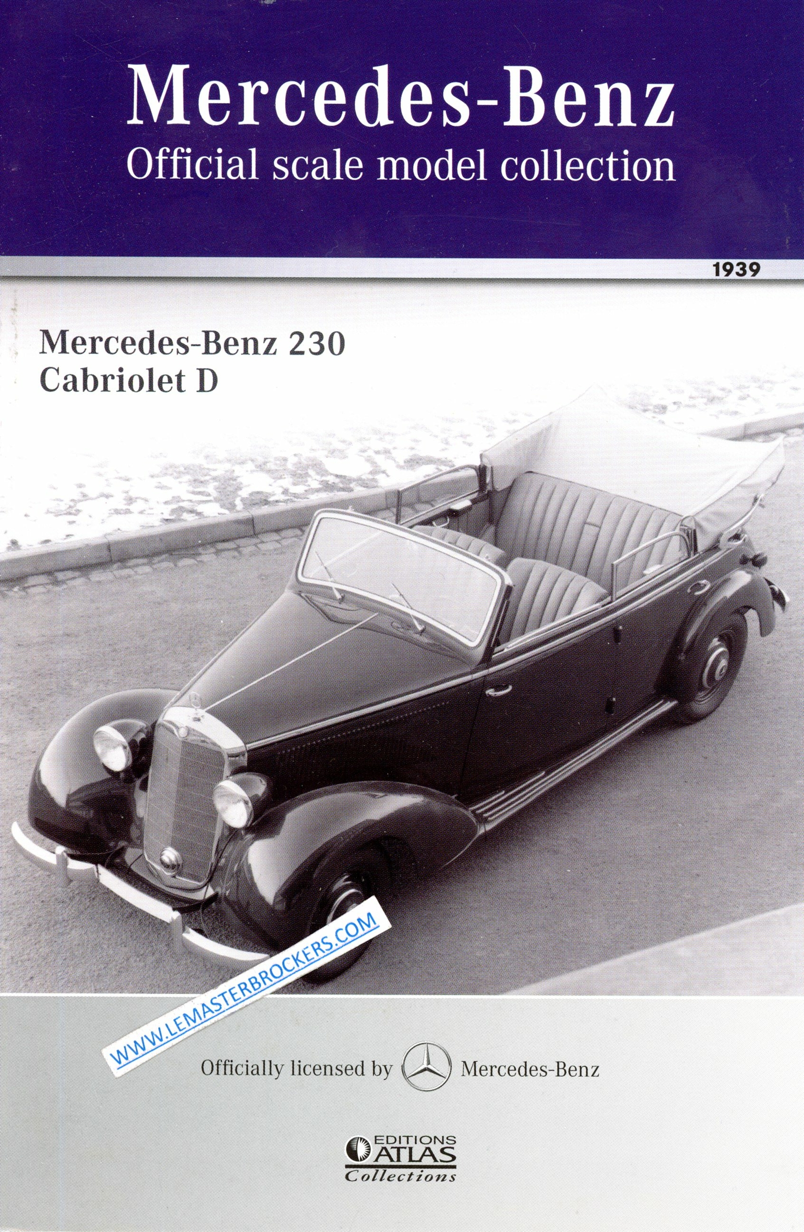 FASCICULE MERCEDES 230 CABRIOLET D 1939