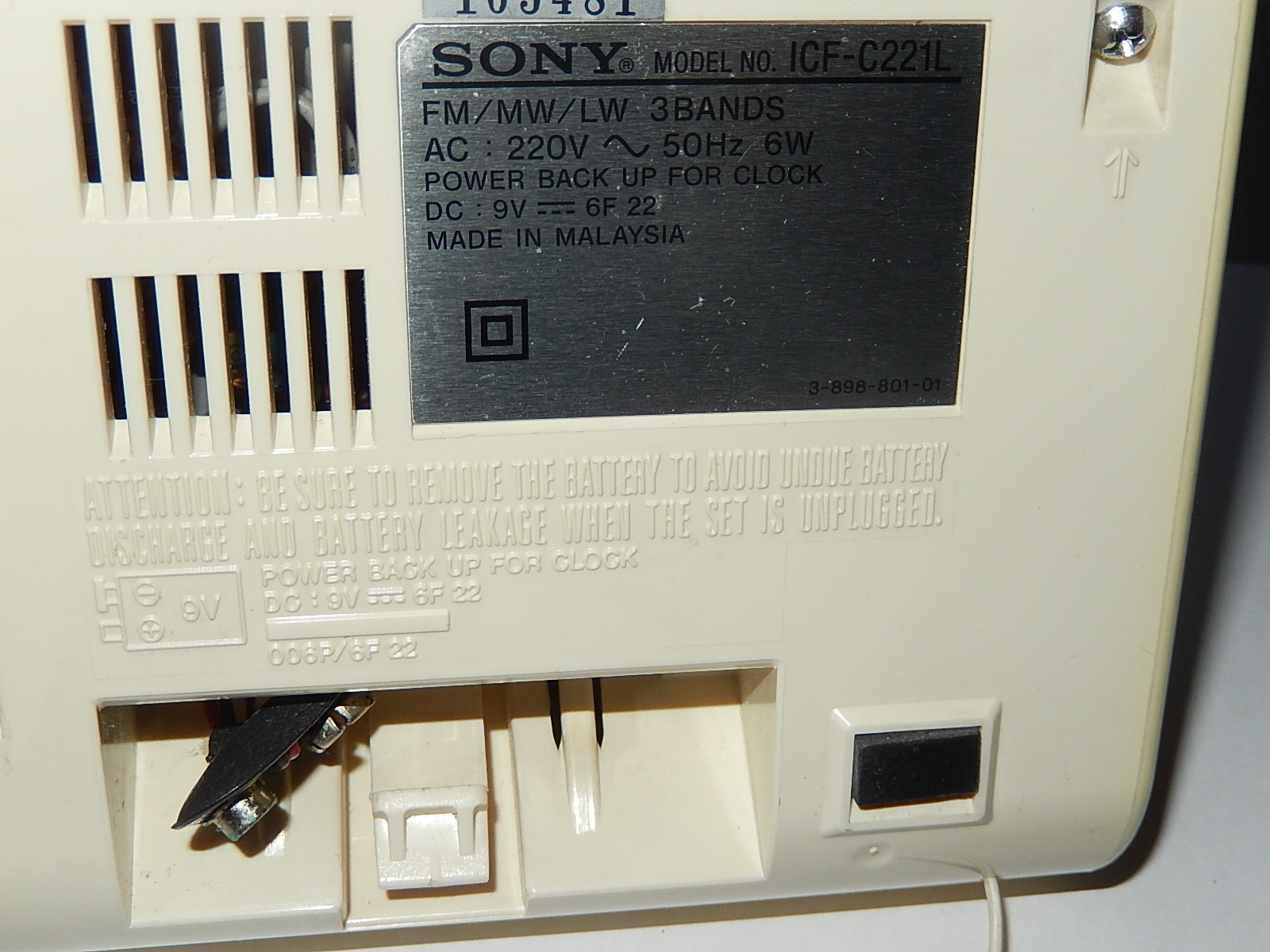 Réveil Sony DREAM MACHINE noir Années 80 -  France
