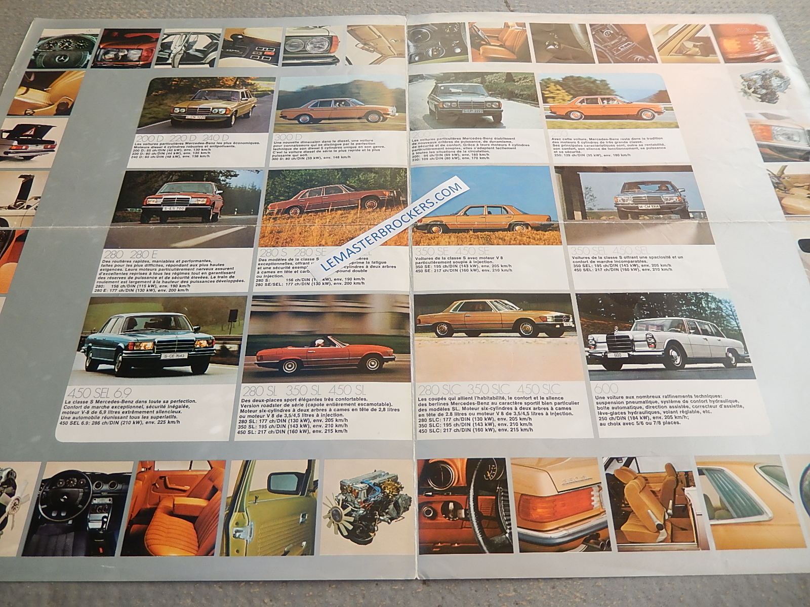 MERCEDES GAMME 1976 BROCHURE DEPLIANT POSTER