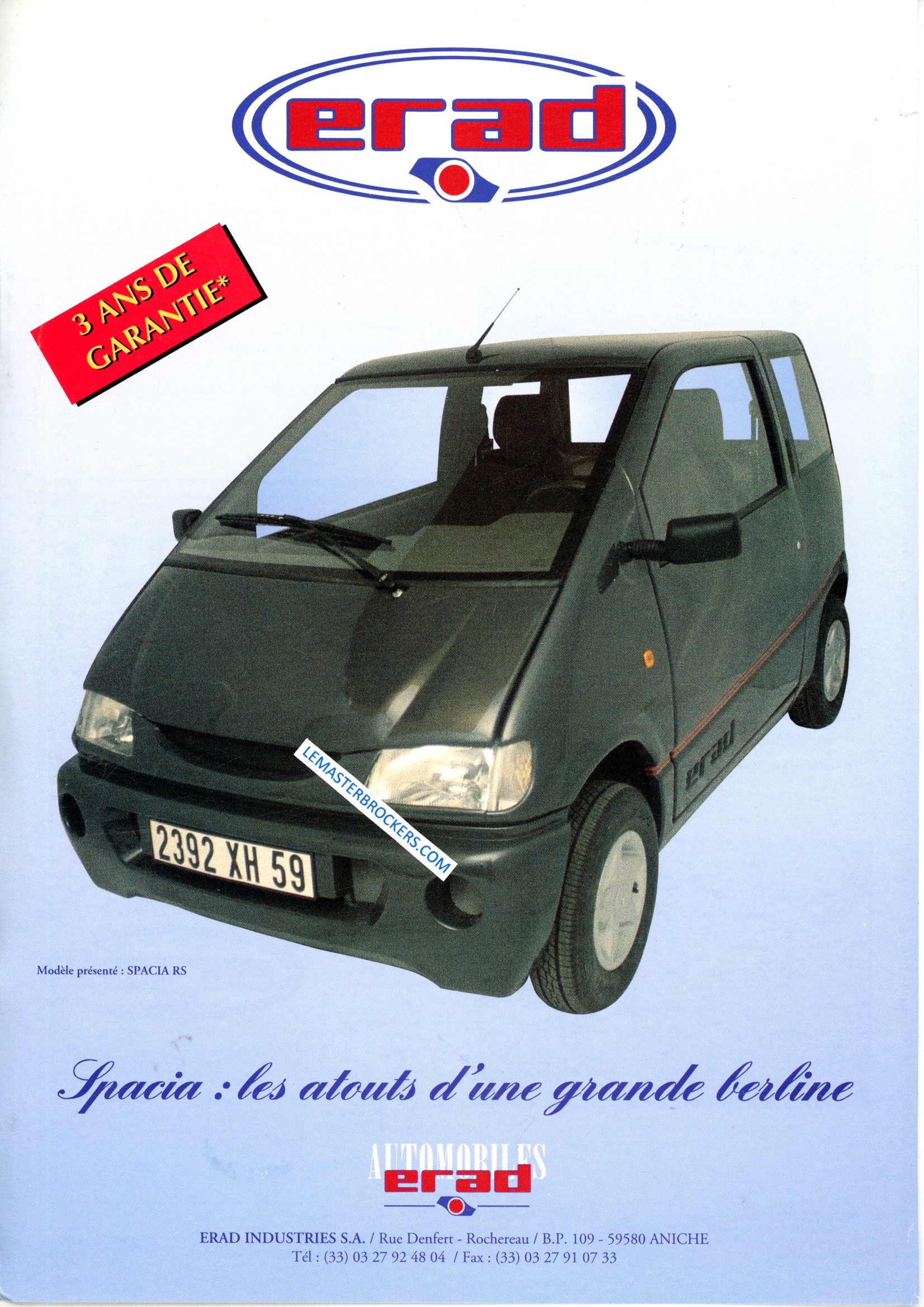 ERAD SPACIA BROCHURE VOITURETTE SANS PERMIS
