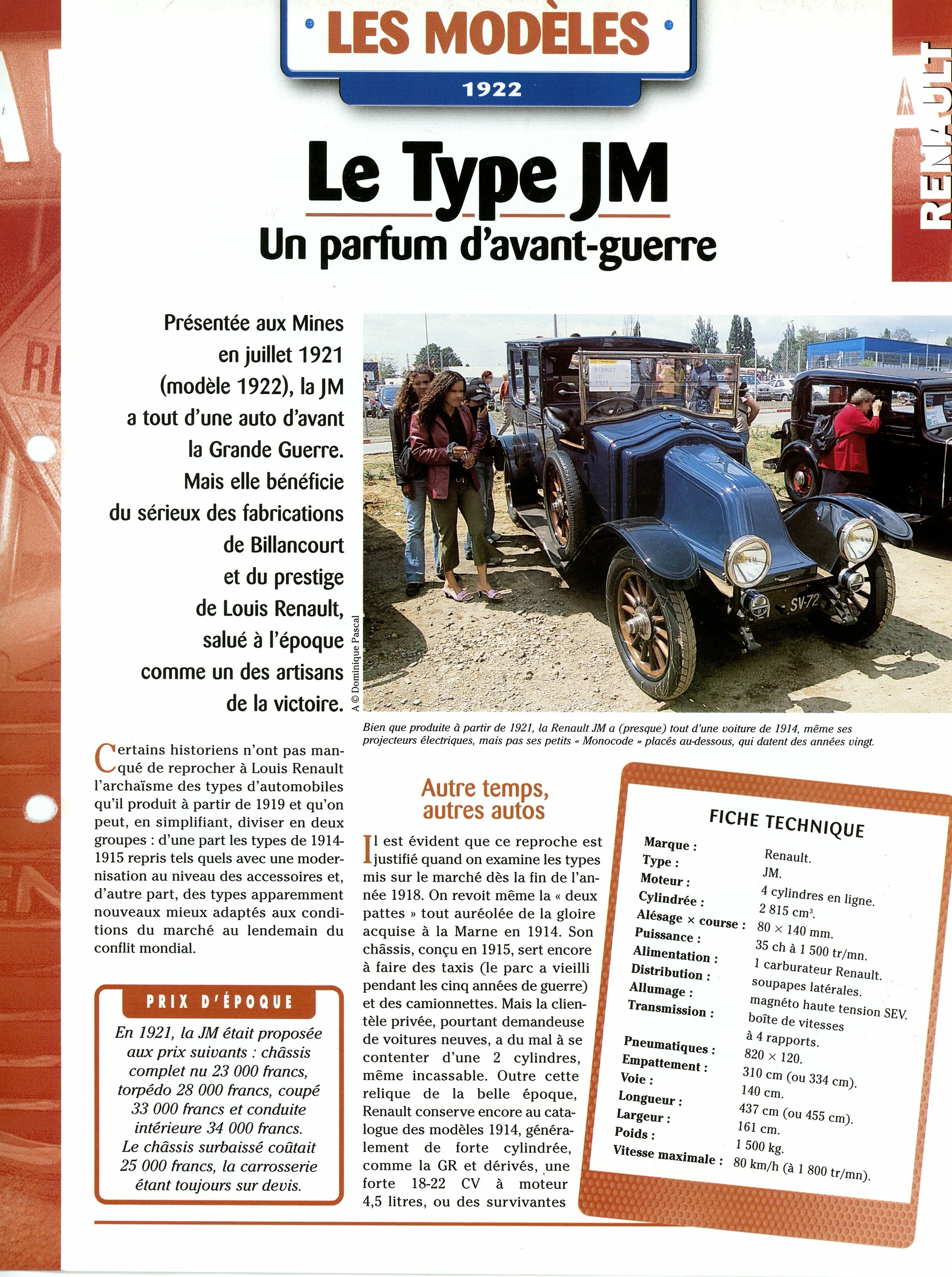 FICHE-RENAULT-JM-HISTOIRE-1922-Fiche-auto-lemasterbrockers-cars-card-french