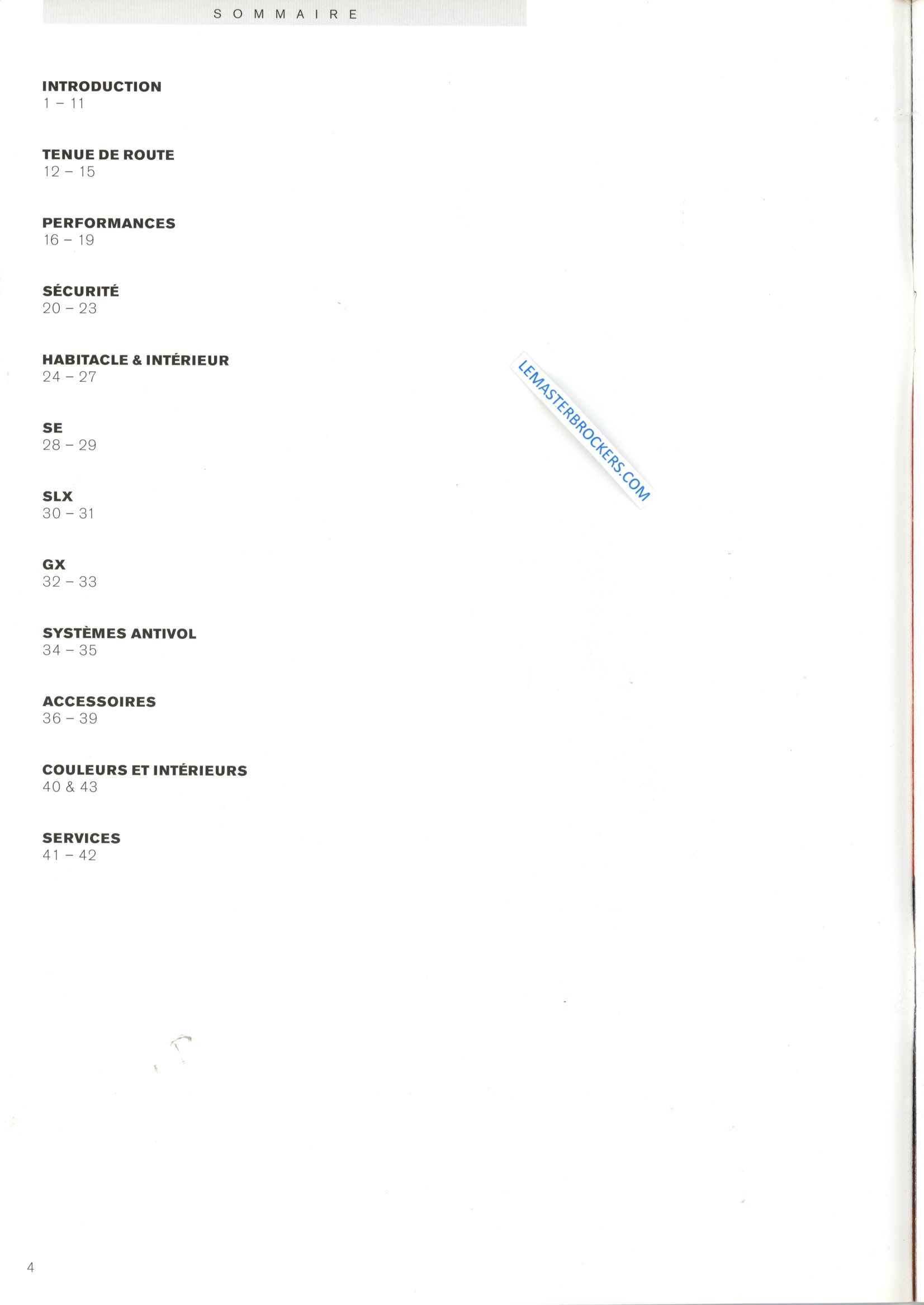 BROCHURE NISSAN PRIMERA GX SLX SE GT