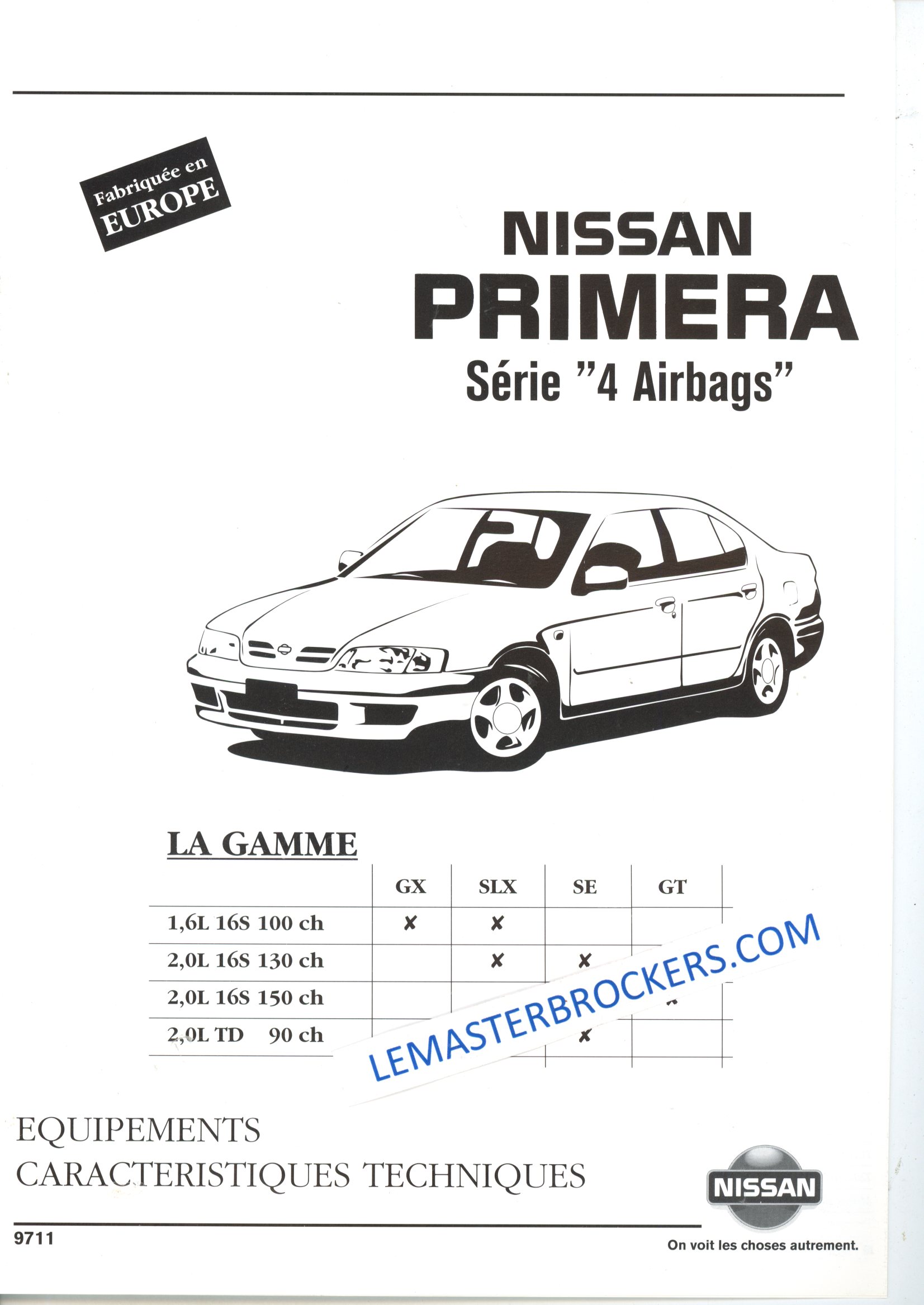 NISSAN PRIMERA GX SLX SE GT BROCHURE AUTOMOBILE