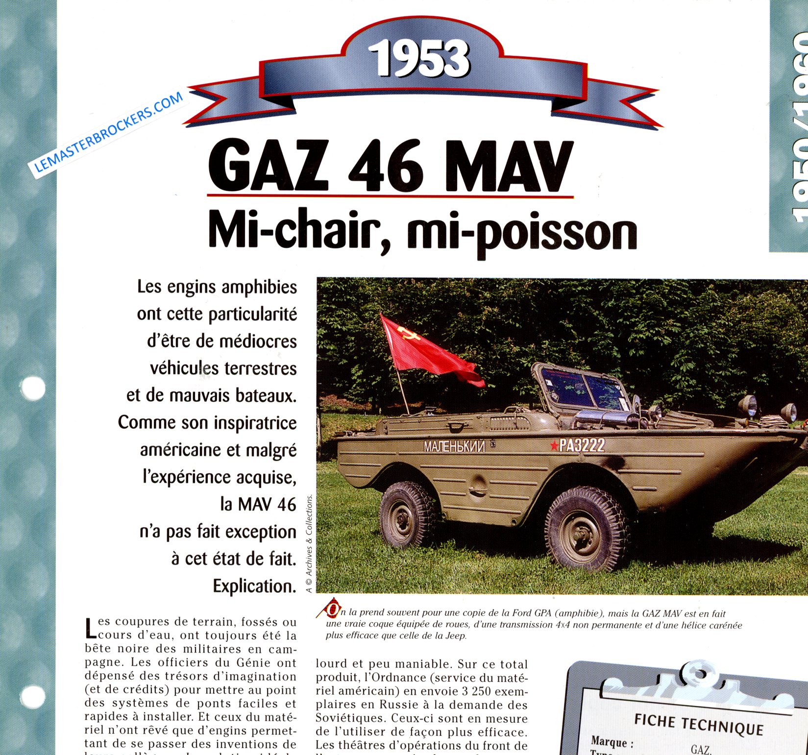 FICHE GAZ 46 MAV 1953