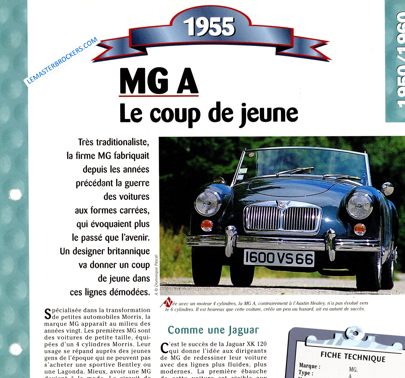 FICHE MG A 1955