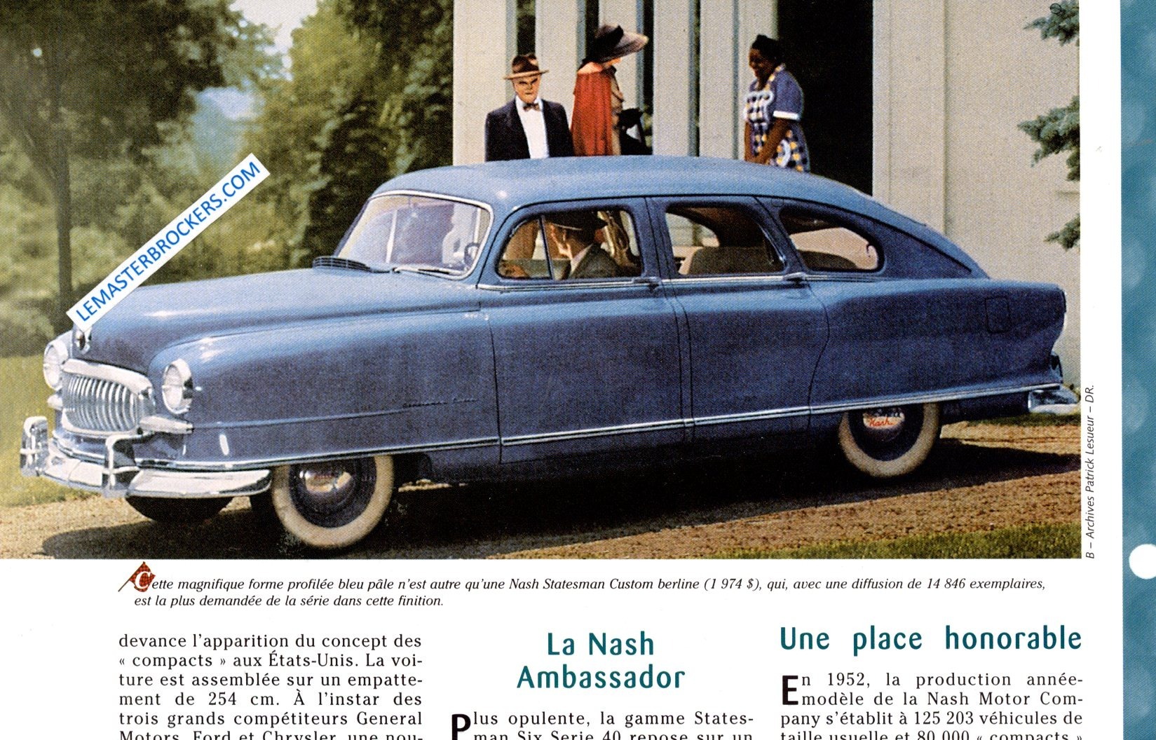 FICHE AUTO NASH AMBASSADOR 1951